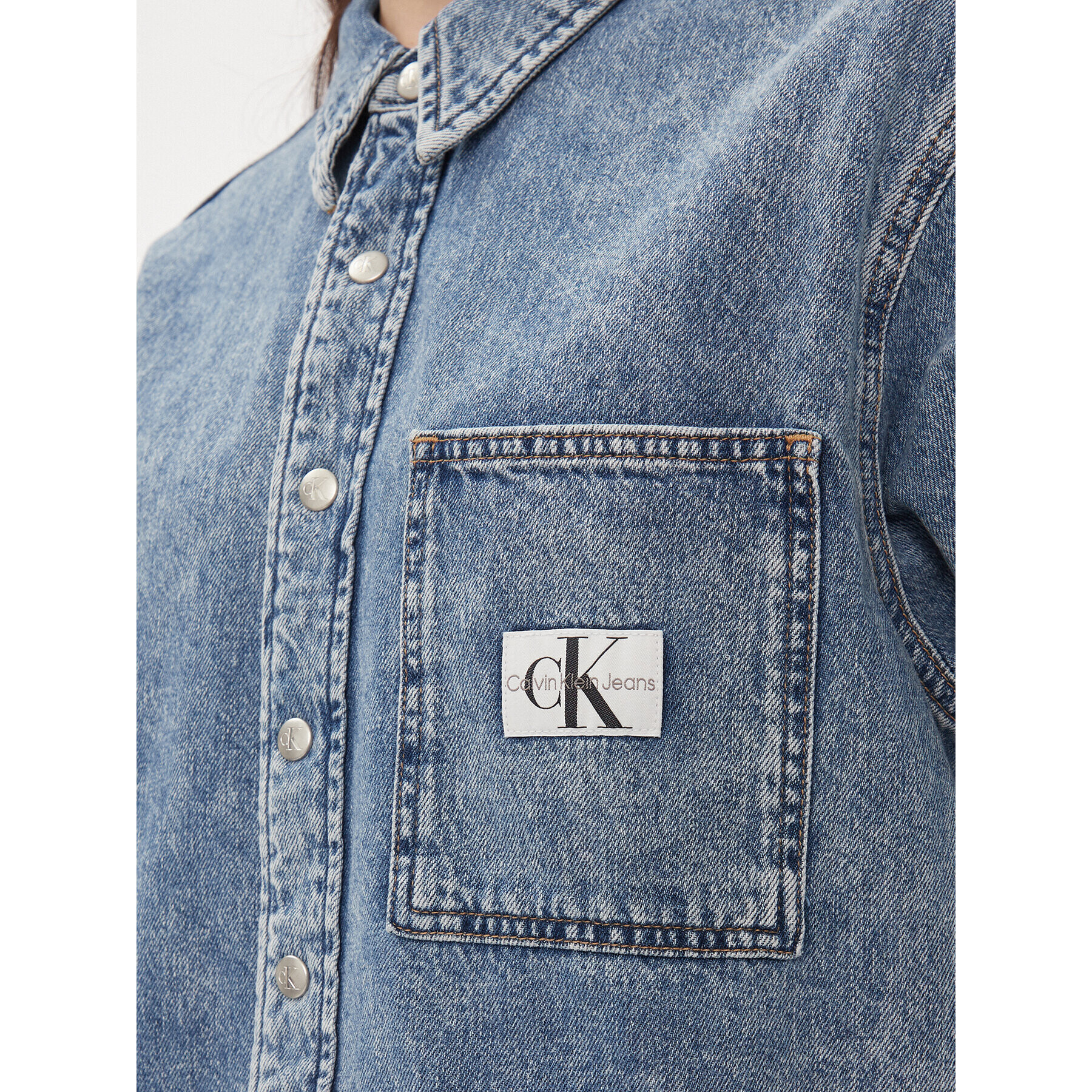 Calvin Klein Jeans дънкова риза Dad J20J222477 Син Relaxed Fit - Pepit.bg