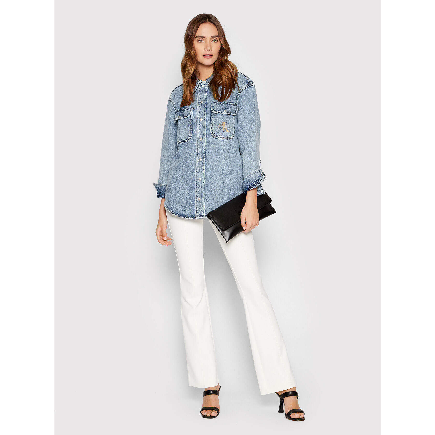 Calvin Klein Jeans дънкова риза J20J218466 Син Regular Fit - Pepit.bg