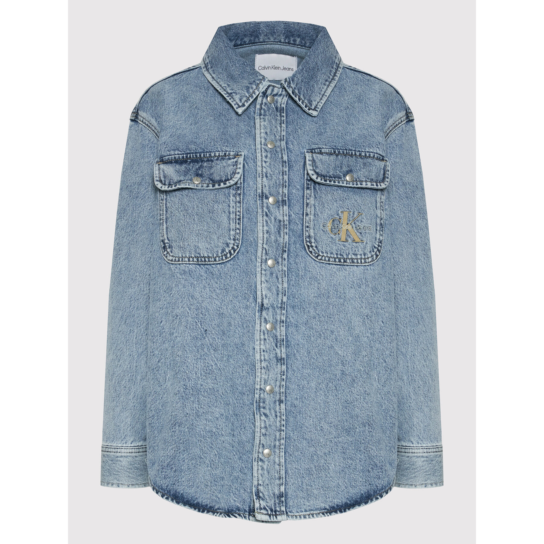 Calvin Klein Jeans дънкова риза J20J218466 Син Regular Fit - Pepit.bg