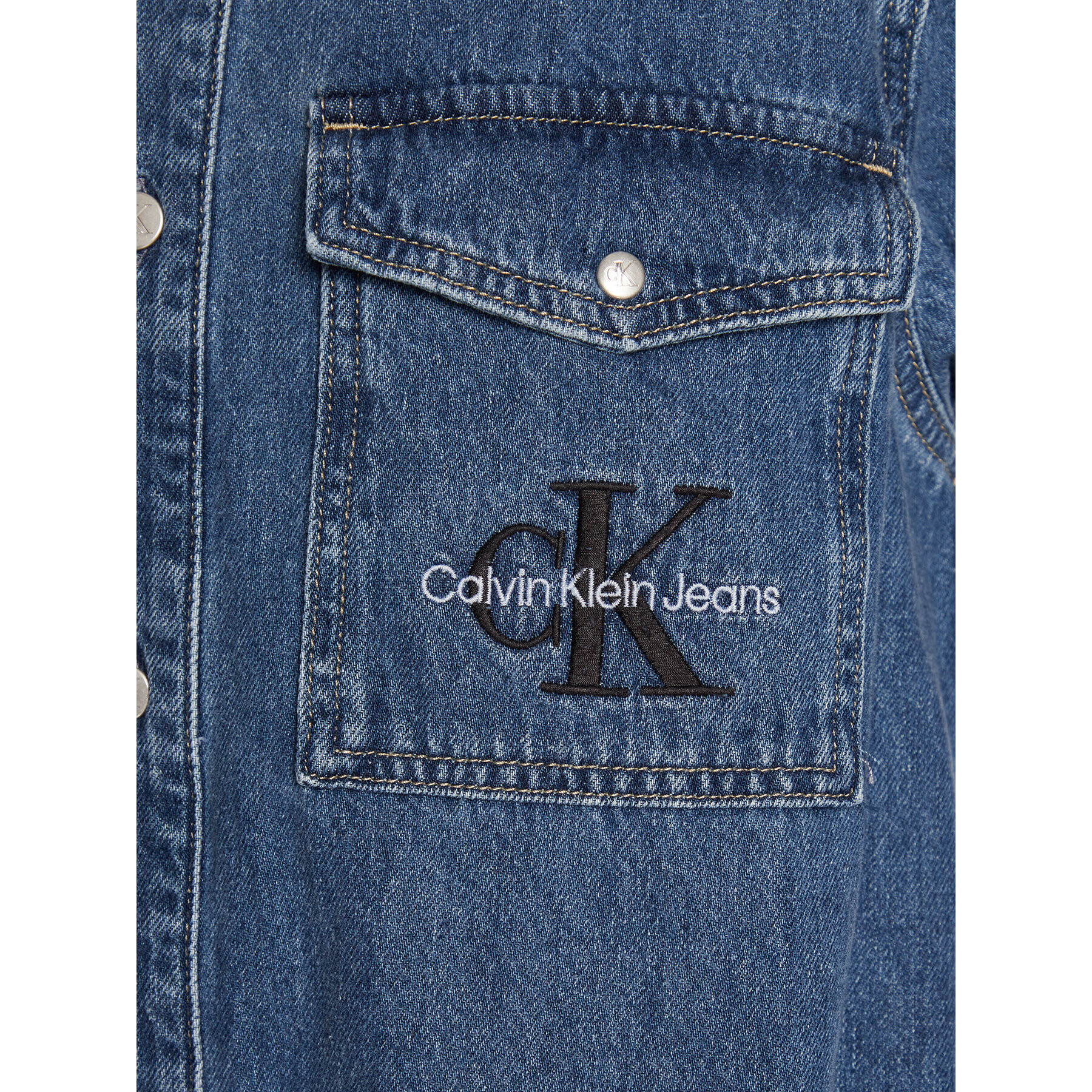 Calvin Klein Jeans Дънкова рокля J20J220240 Син Relaxed Fit - Pepit.bg