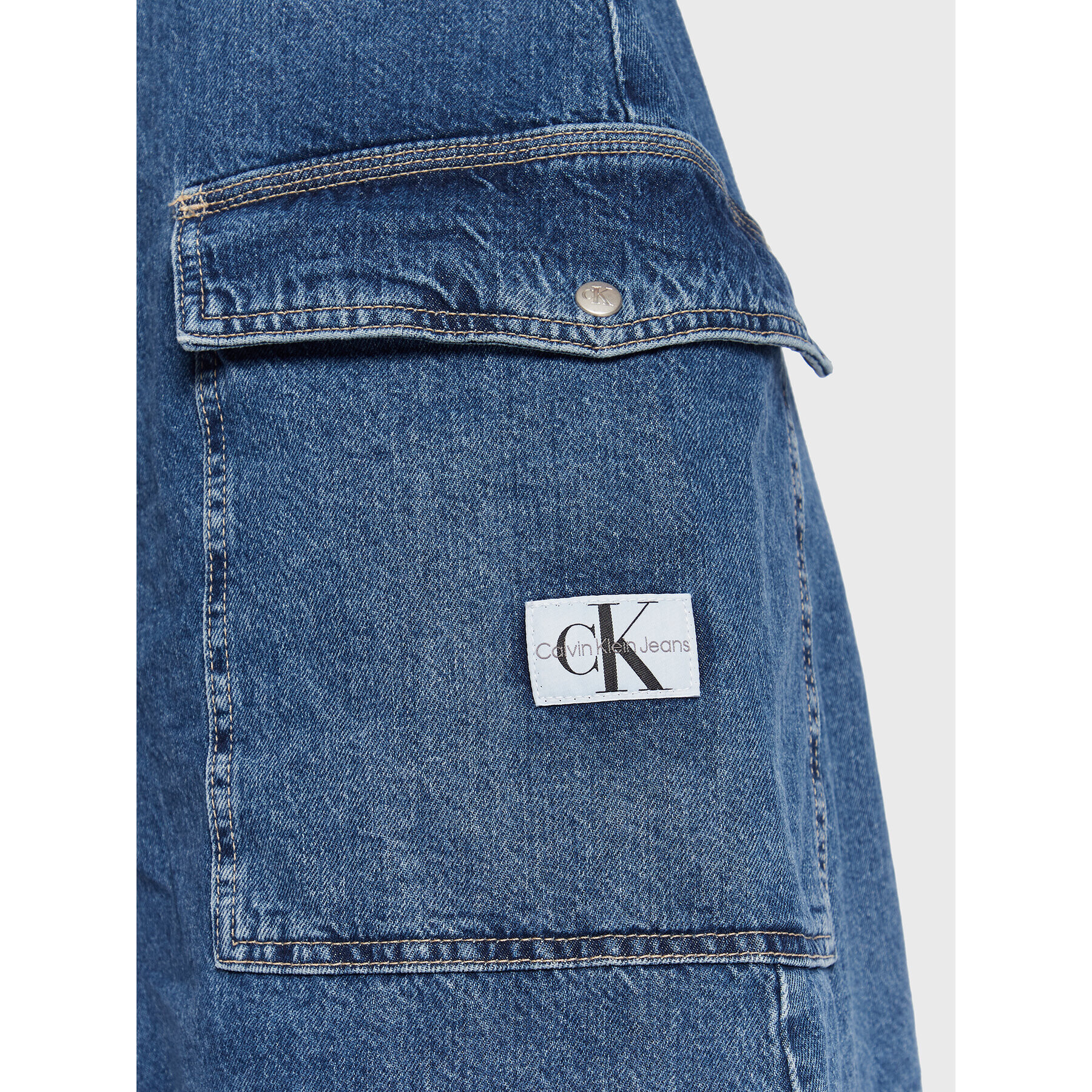 Calvin Klein Jeans Дънкова рокля J20J220667 Тъмносин Slim Fit - Pepit.bg