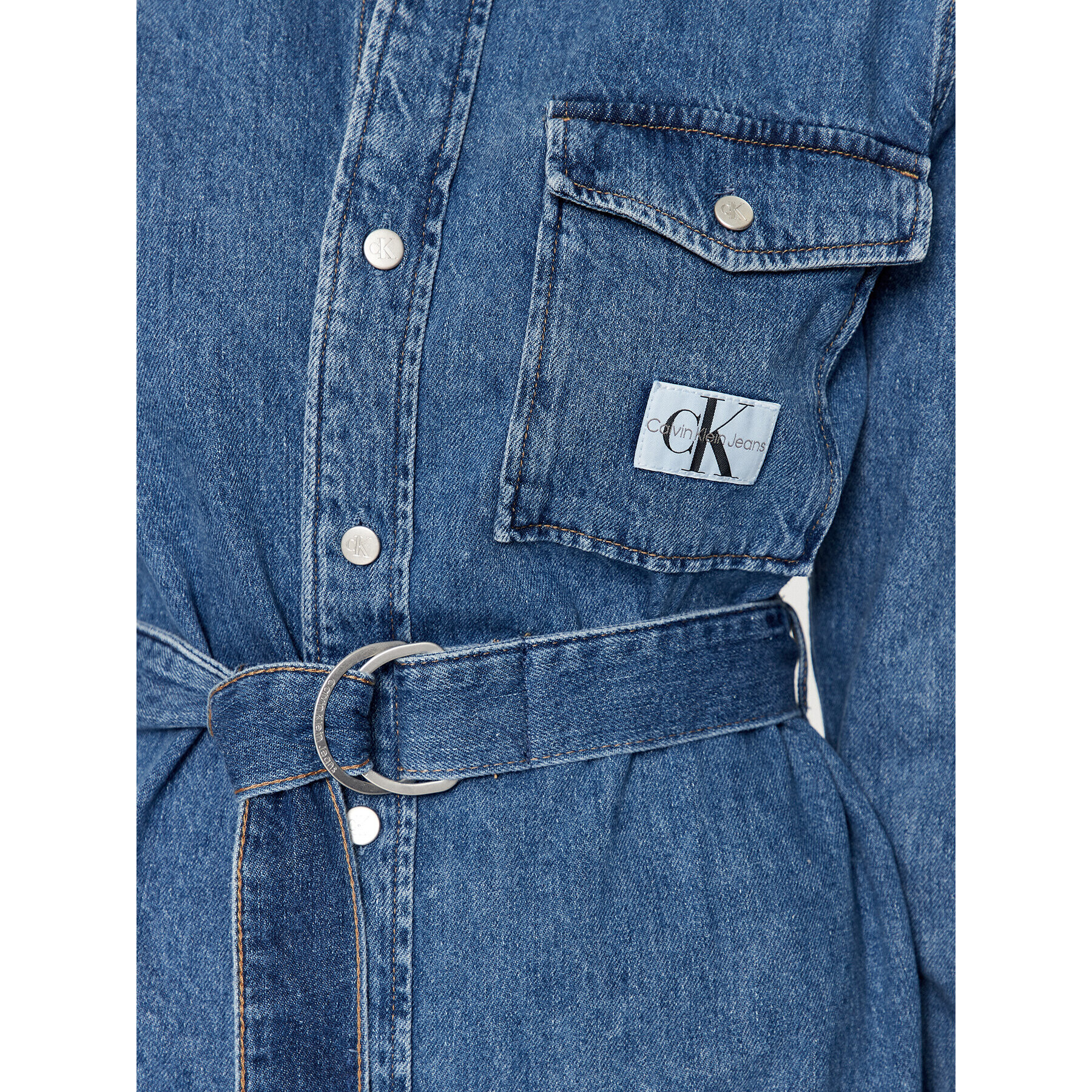 Calvin Klein Jeans Дънкова рокля J20J221812 Син Regular Fit - Pepit.bg