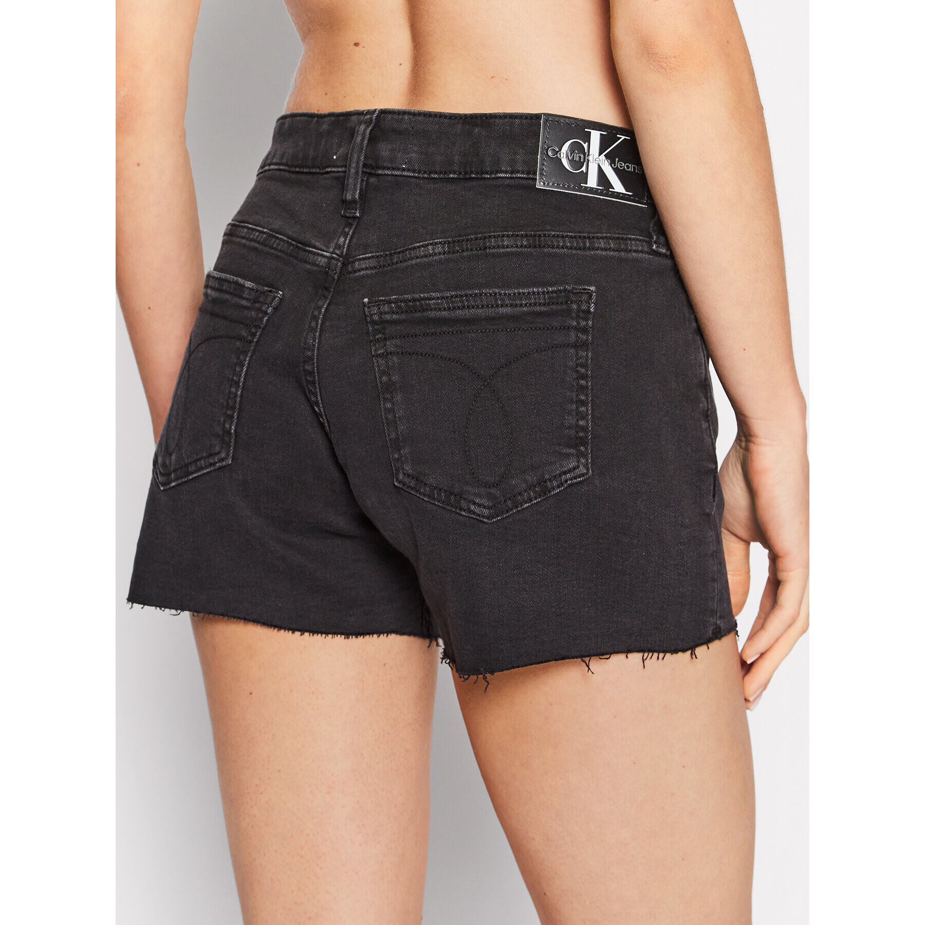 Calvin Klein Jeans Дънкови шорти J20J218505 Черен Regular Fit - Pepit.bg