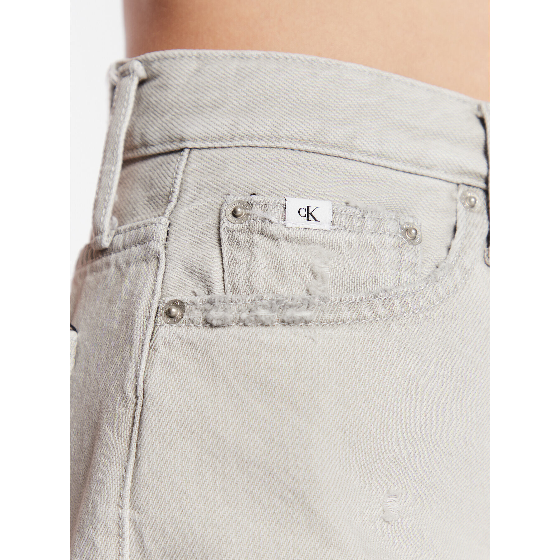 Calvin Klein Jeans Дънкови шорти J20J220643 Сив Mom Fit - Pepit.bg