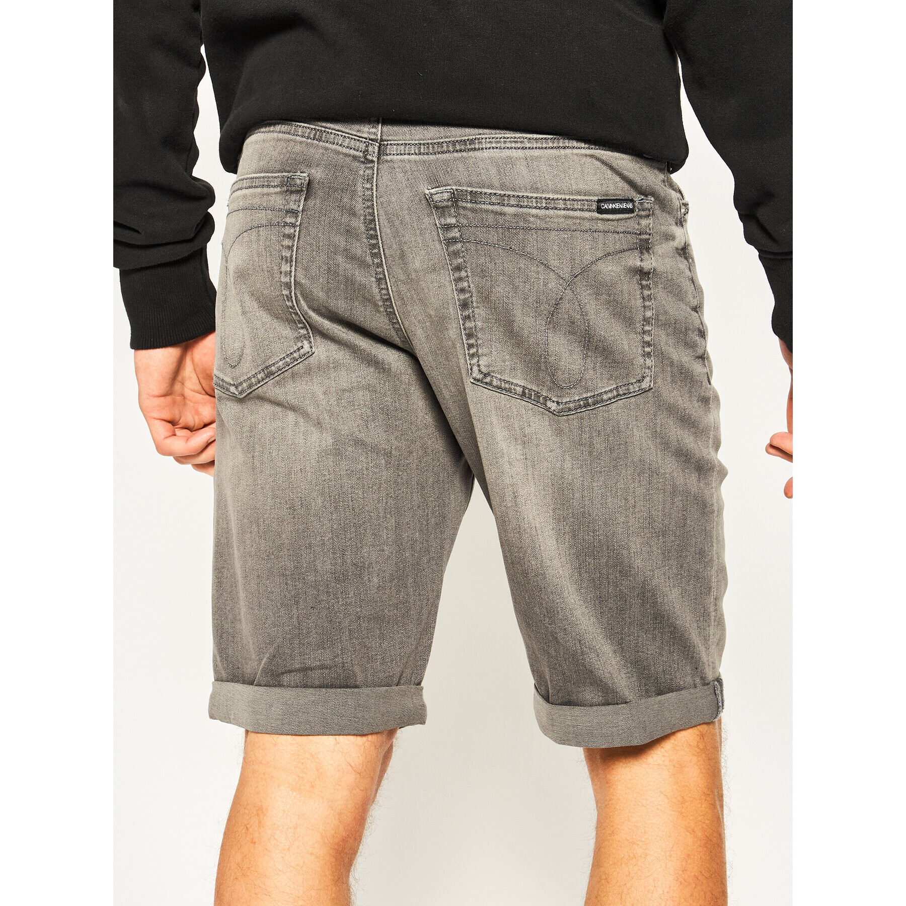 Calvin Klein Jeans Дънкови шорти J30J314649 Сив Slim Fit - Pepit.bg