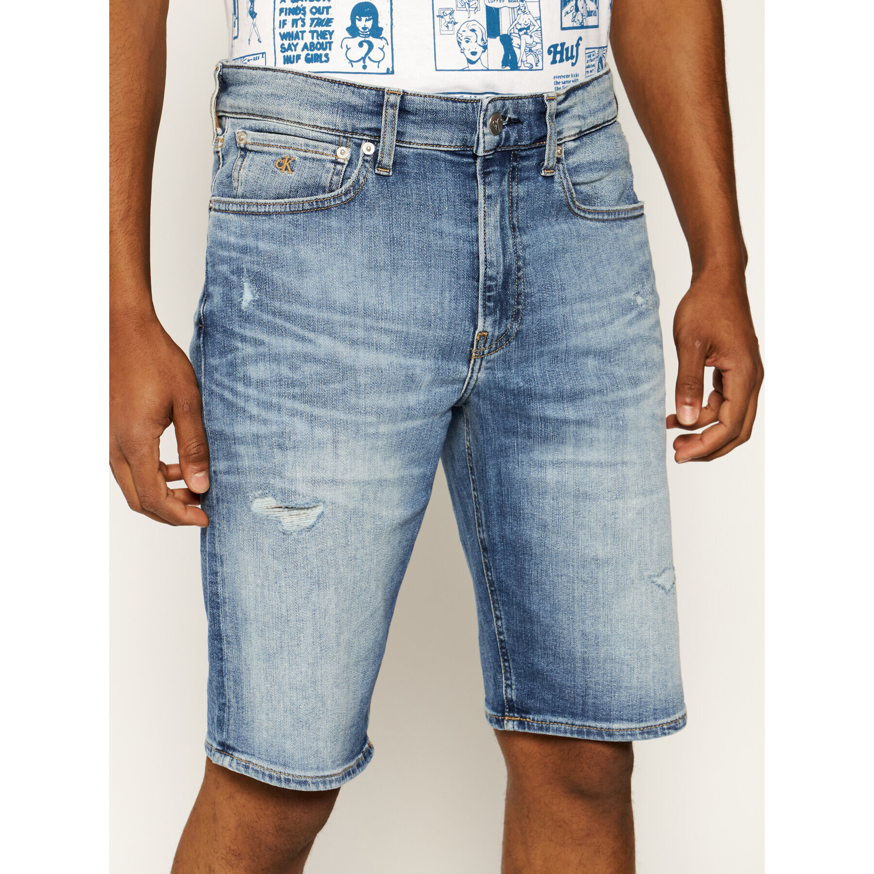 Calvin Klein Jeans Дънкови шорти J30J315356 Син Regular Fit - Pepit.bg