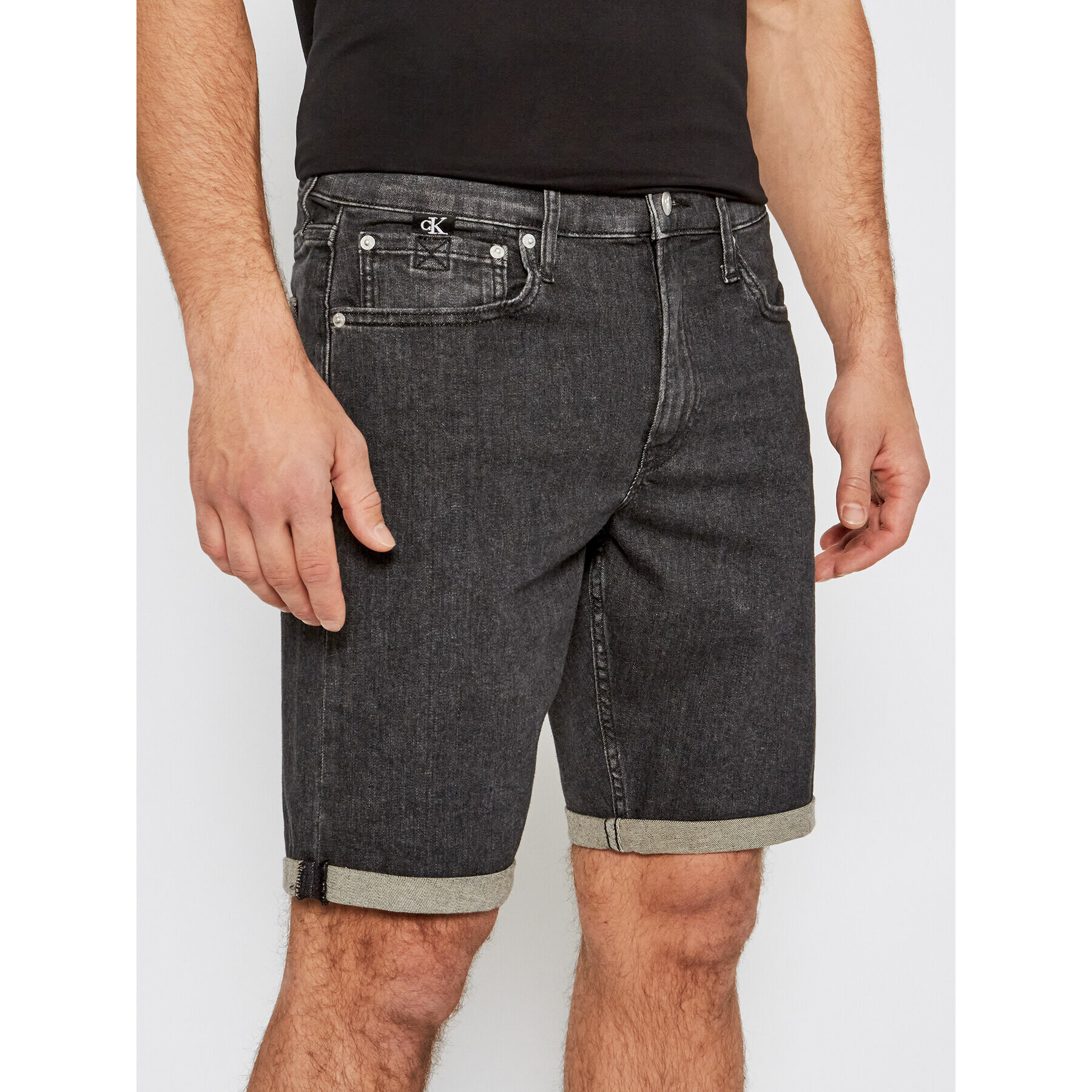 Calvin Klein Jeans Дънкови шорти J30J317747 Черен Regular Fit - Pepit.bg