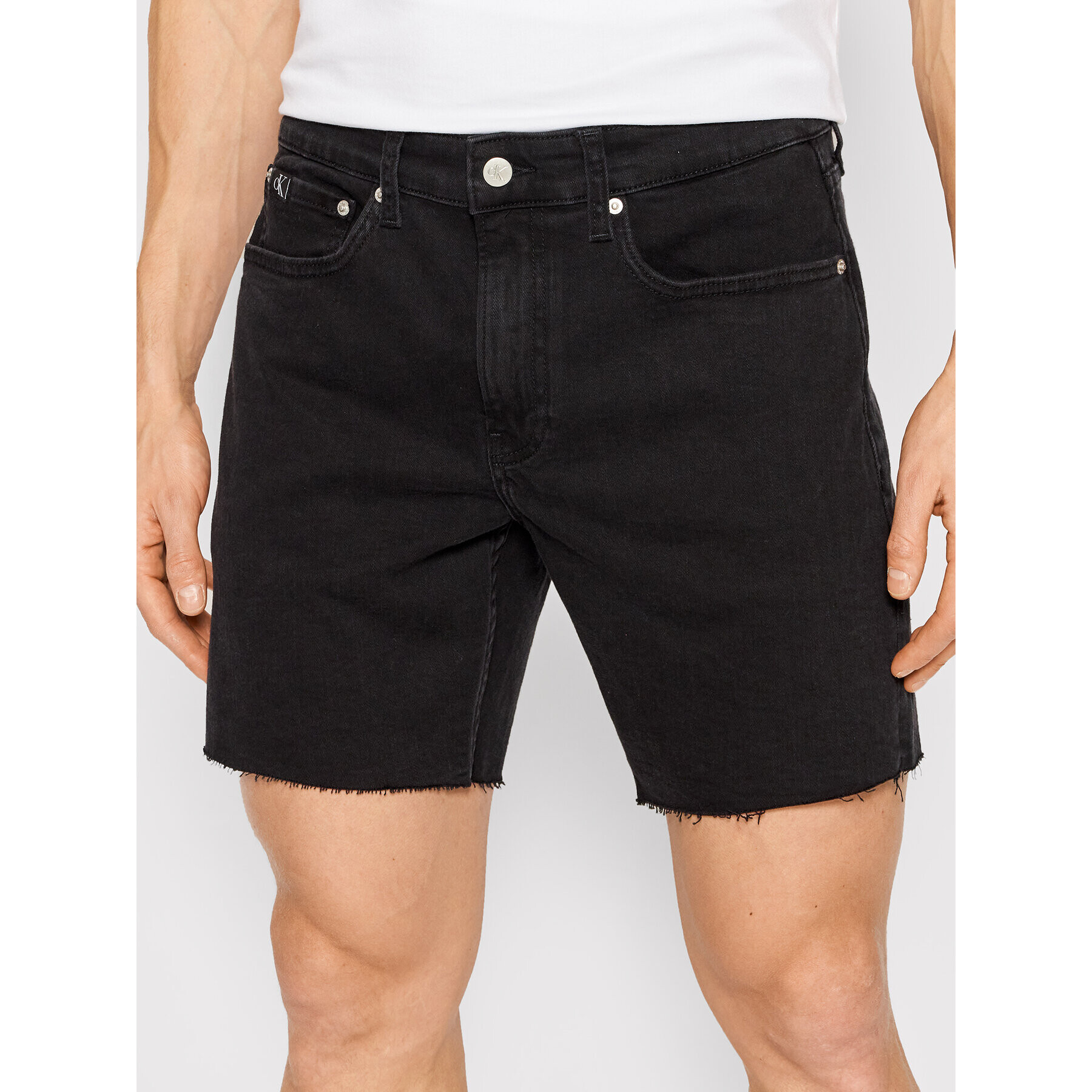 Calvin Klein Jeans Дънкови шорти J30J320519 Черен Regular Fit - Pepit.bg