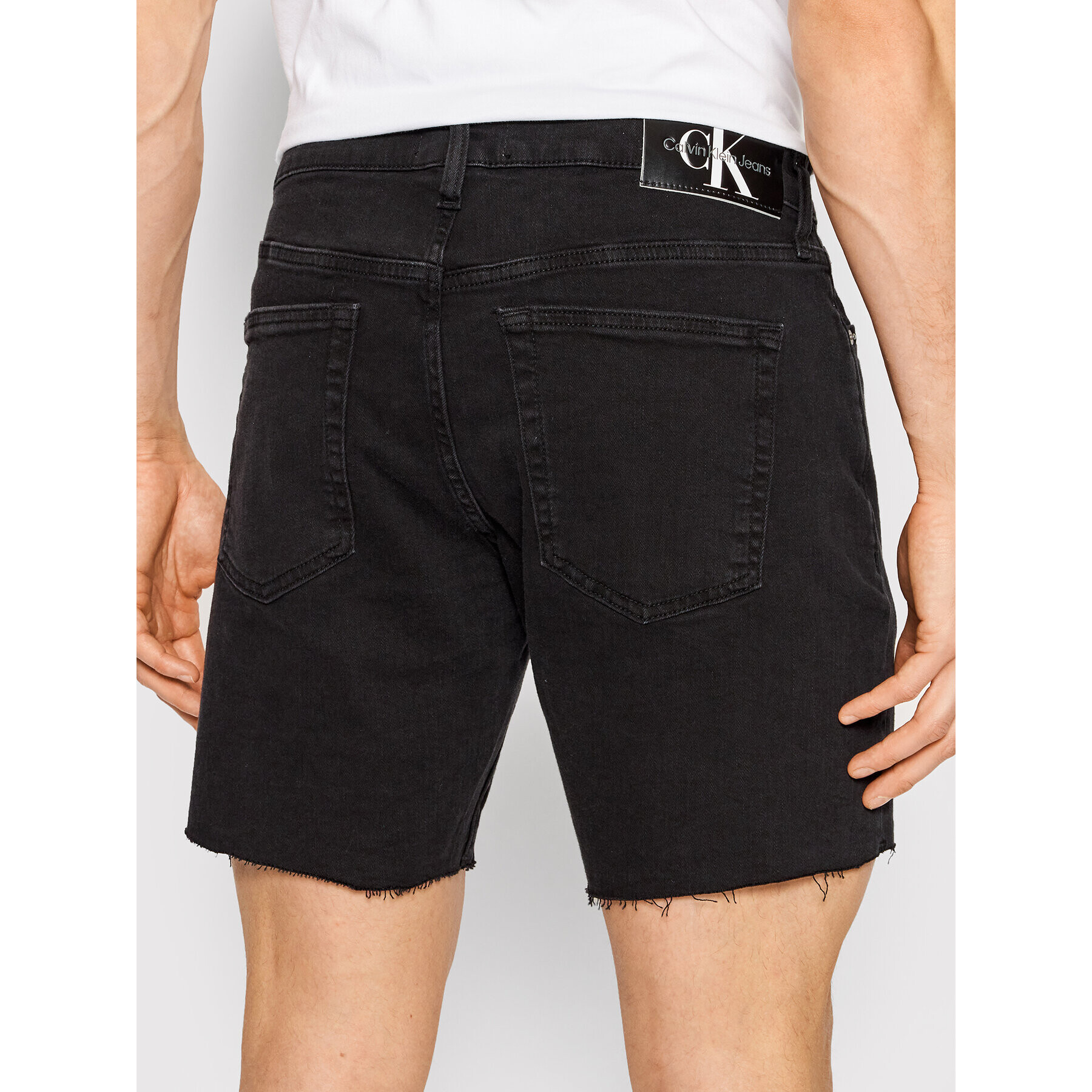 Calvin Klein Jeans Дънкови шорти J30J320519 Черен Regular Fit - Pepit.bg