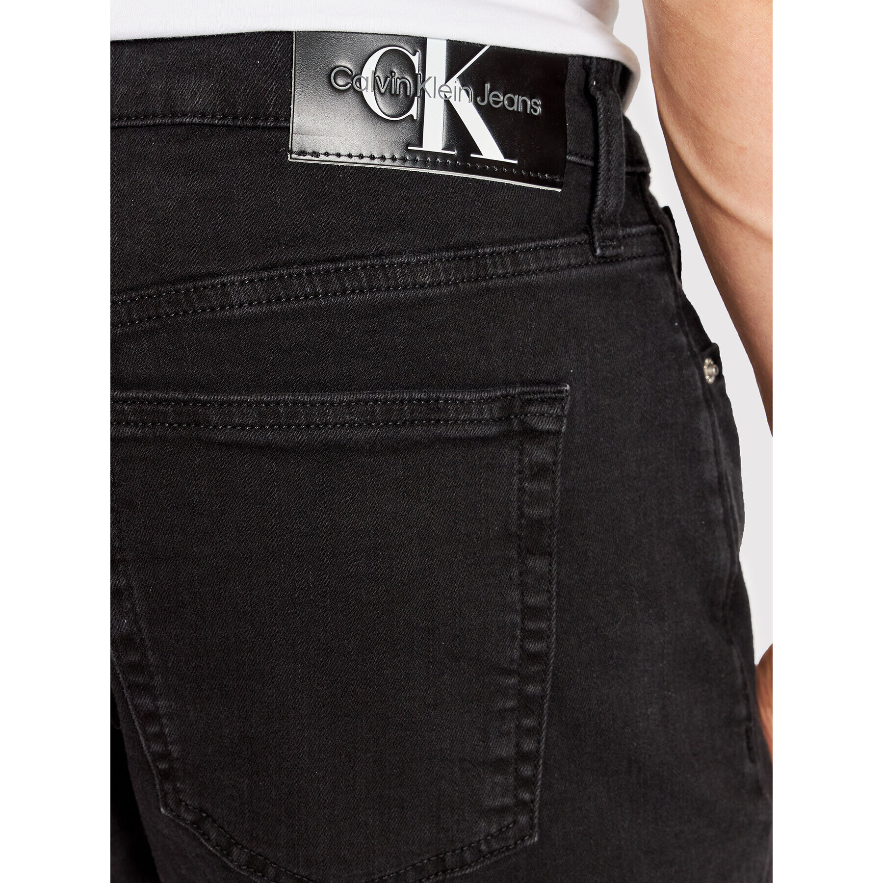 Calvin Klein Jeans Дънкови шорти J30J320519 Черен Regular Fit - Pepit.bg