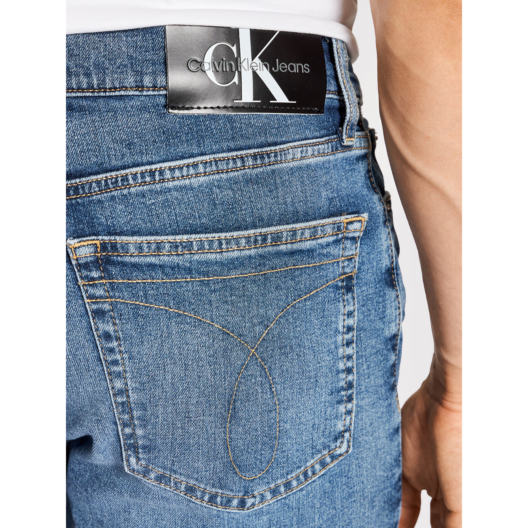 Calvin Klein Jeans Дънкови шорти J30J320520 Син Slim Fit - Pepit.bg