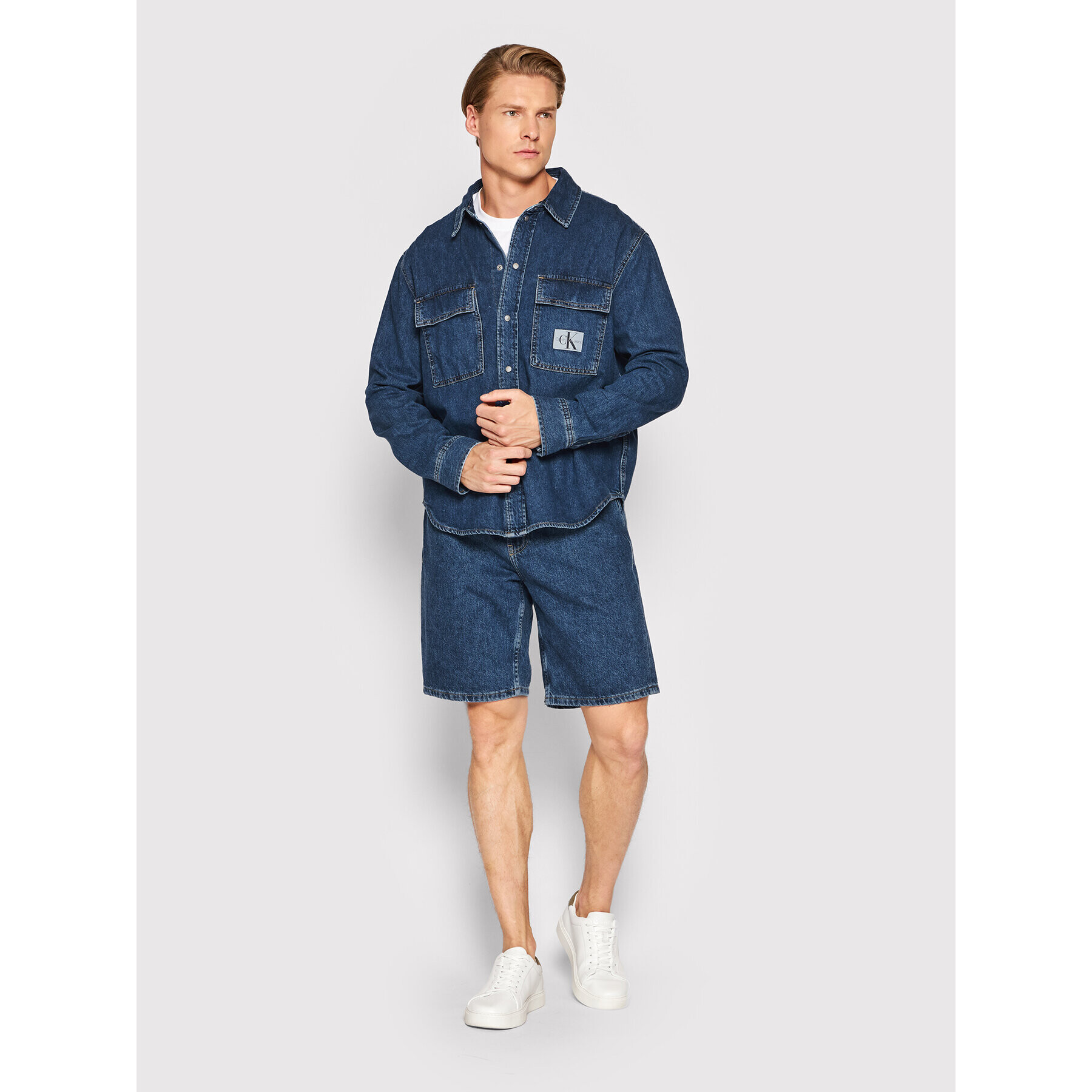 Calvin Klein Jeans Дънкови шорти J30J320529 Син Regular Fit - Pepit.bg