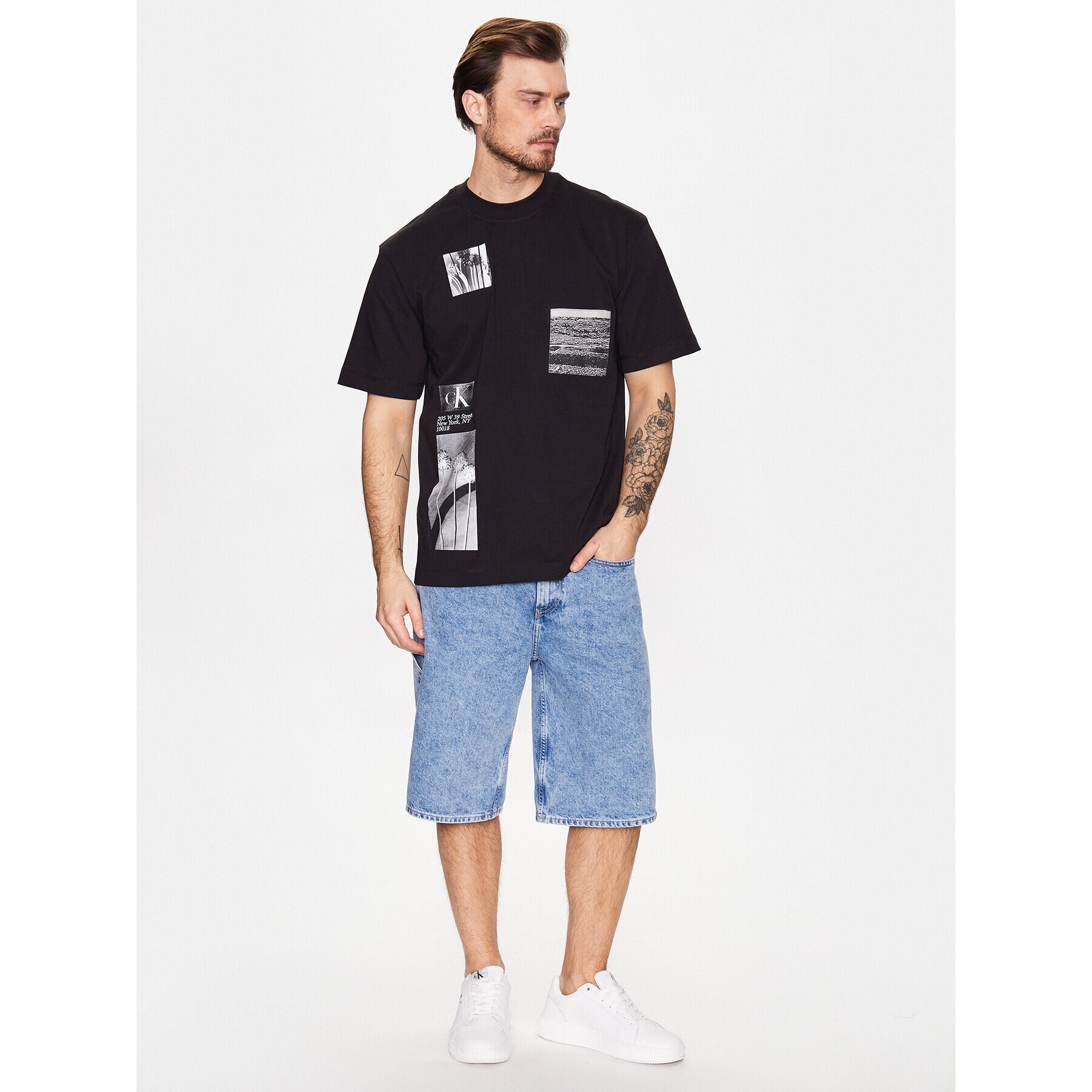 Calvin Klein Jeans Дънкови шорти J30J322777 Син Relaxed Fit - Pepit.bg
