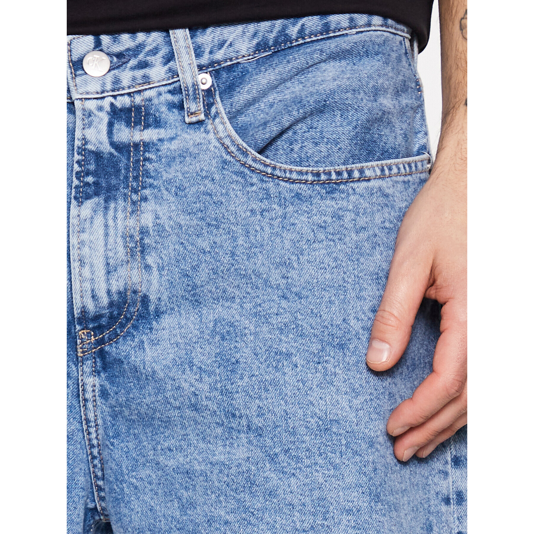 Calvin Klein Jeans Дънкови шорти J30J322777 Син Relaxed Fit - Pepit.bg