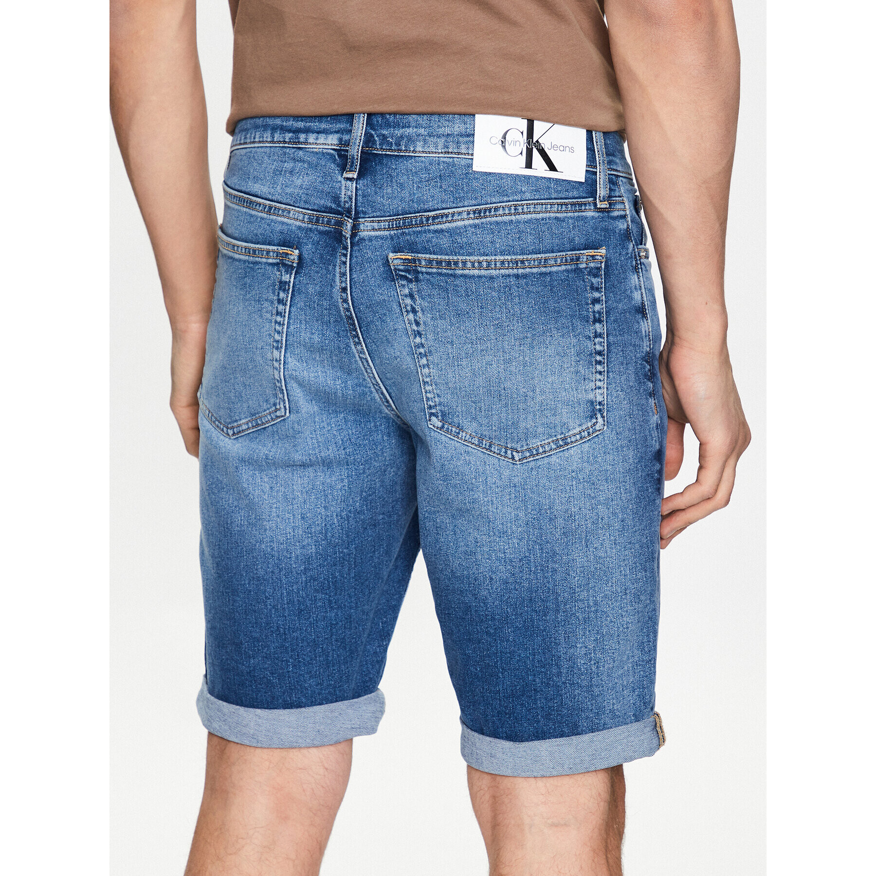 Calvin Klein Jeans Дънкови шорти J30J322784 Син Slim Fit - Pepit.bg