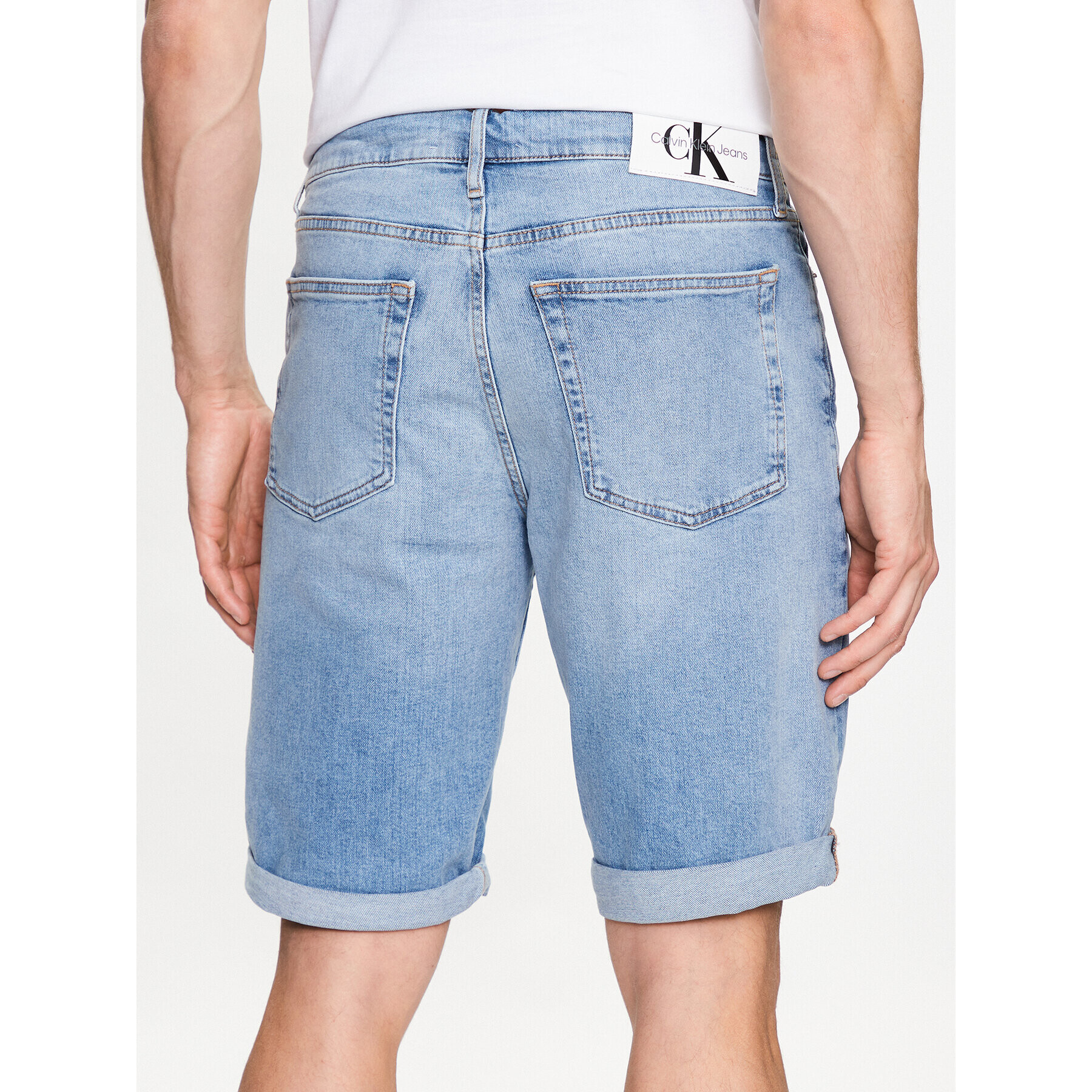 Calvin Klein Jeans Дънкови шорти J30J322785 Син Slim Fit - Pepit.bg