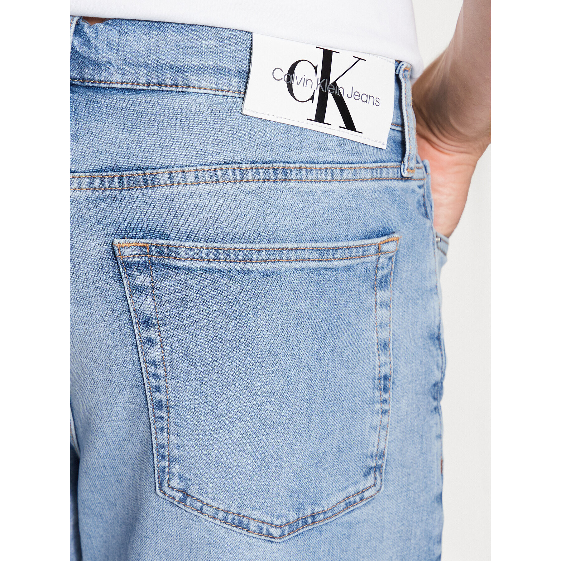 Calvin Klein Jeans Дънкови шорти J30J322785 Син Slim Fit - Pepit.bg