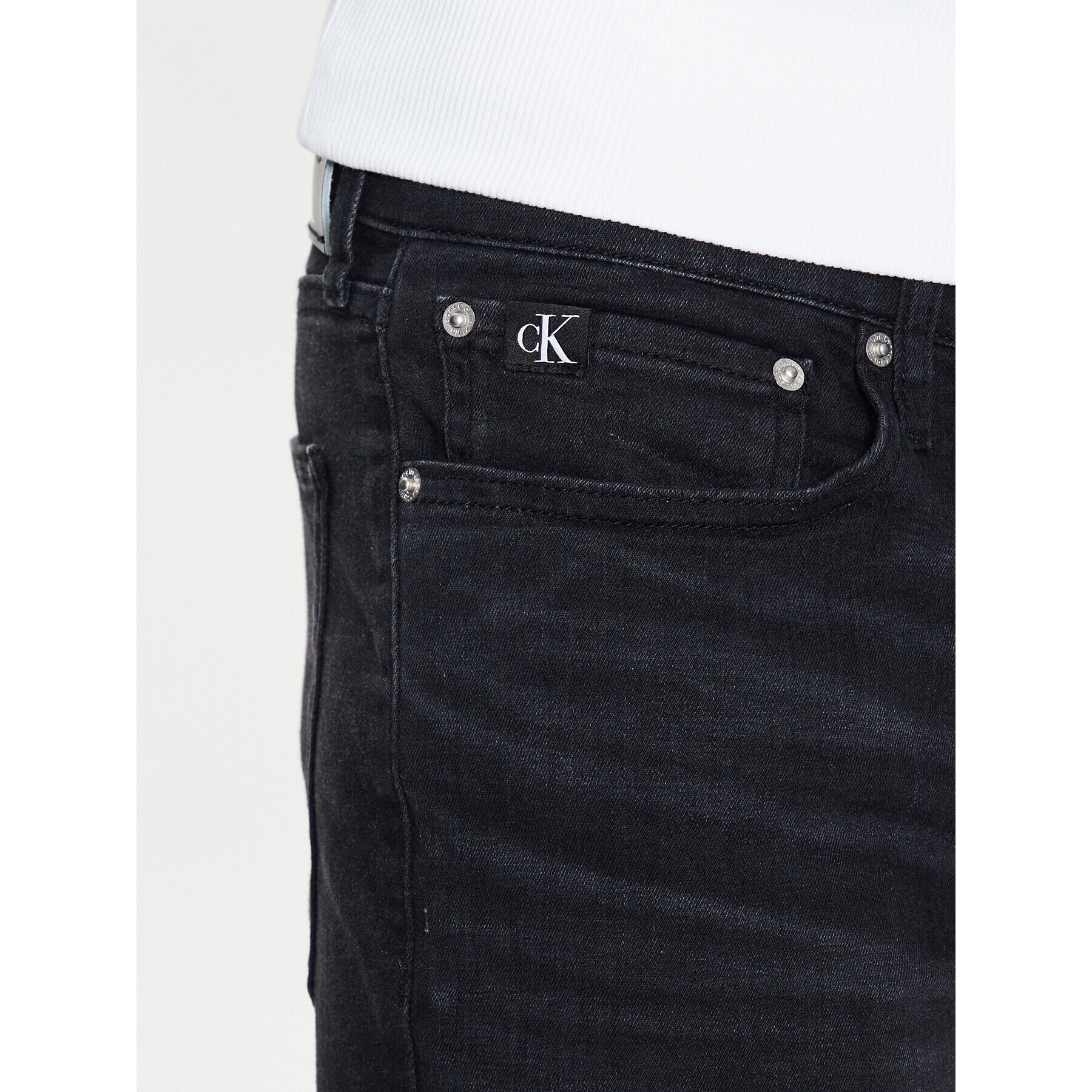 Calvin Klein Jeans Дънкови шорти J30J322789 Черен Slim Fit - Pepit.bg