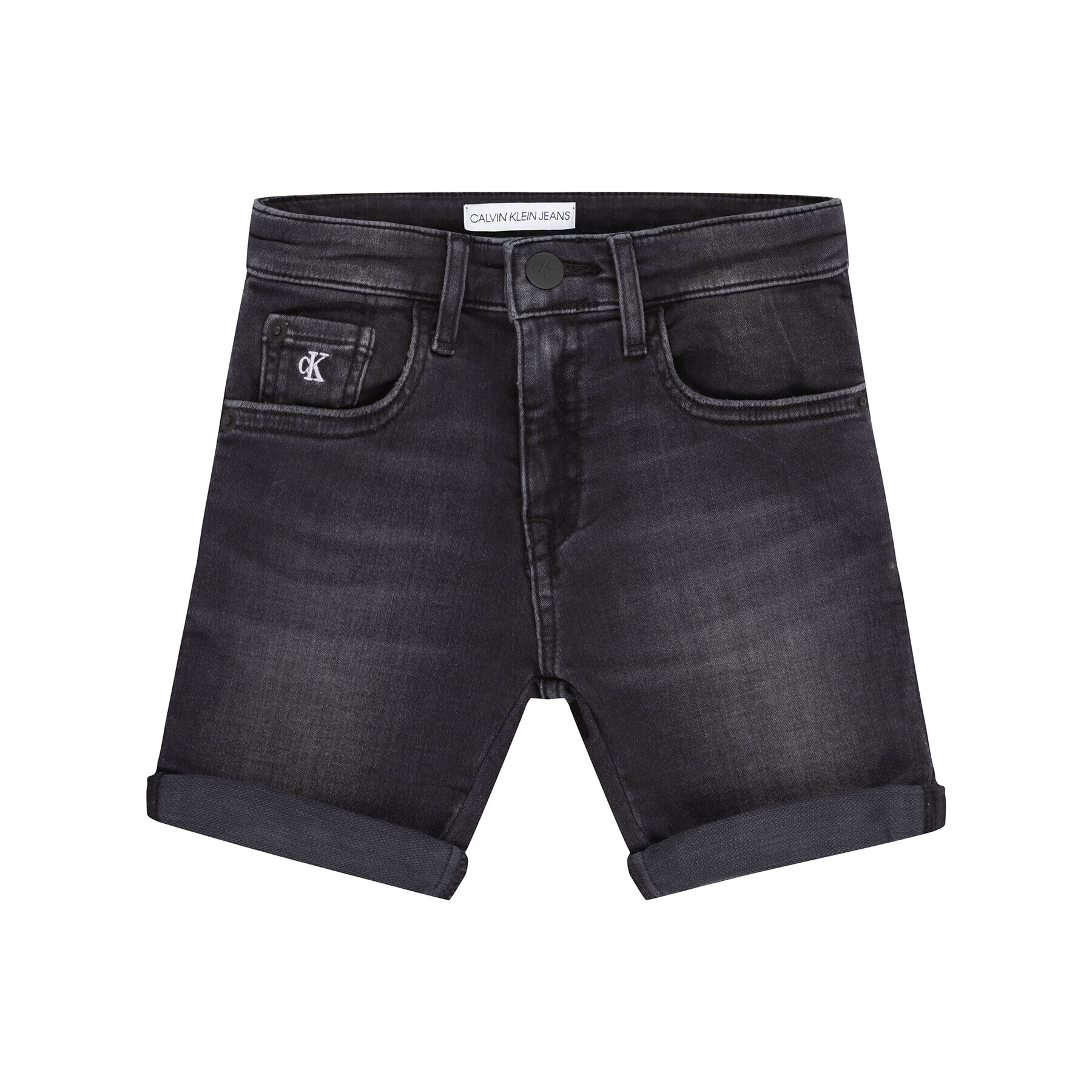 Calvin Klein Jeans Дънкови шорти Short ATH IB0IB00416 Черен Slim Fit - Pepit.bg