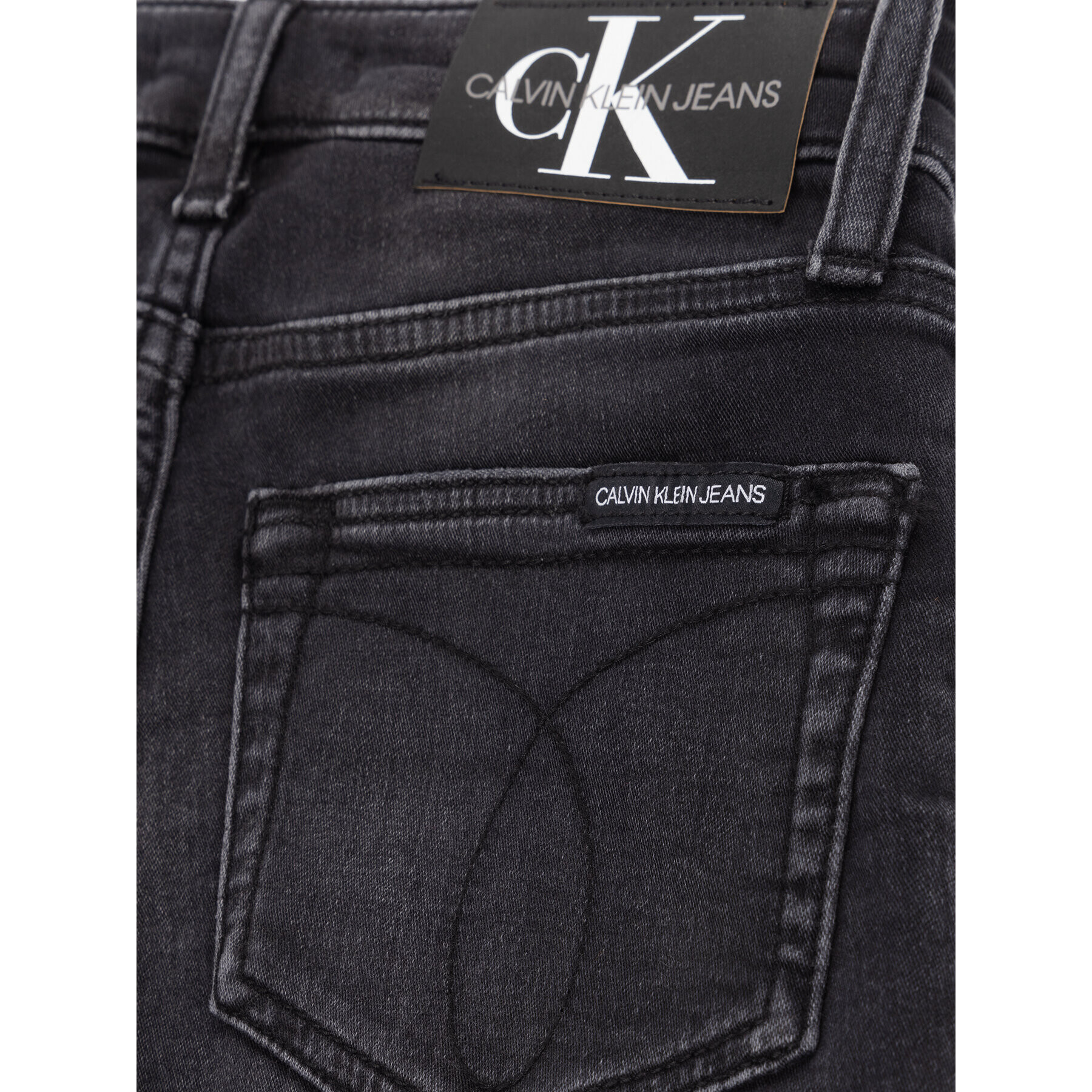 Calvin Klein Jeans Дънкови шорти Short ATH IB0IB00416 Черен Slim Fit - Pepit.bg