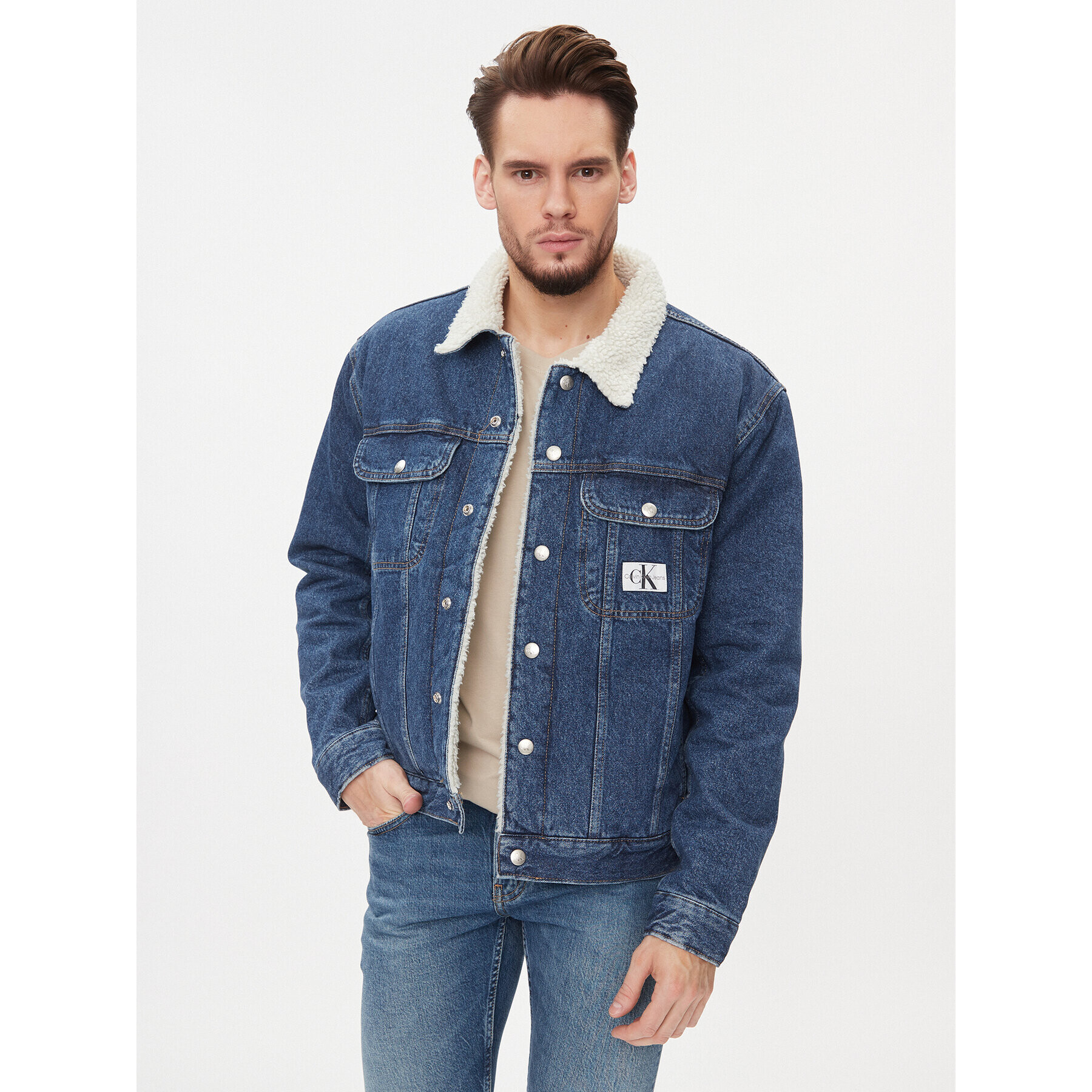 Calvin Klein Jeans Дънково яке 90's J30J323905 Син Regular Fit - Pepit.bg