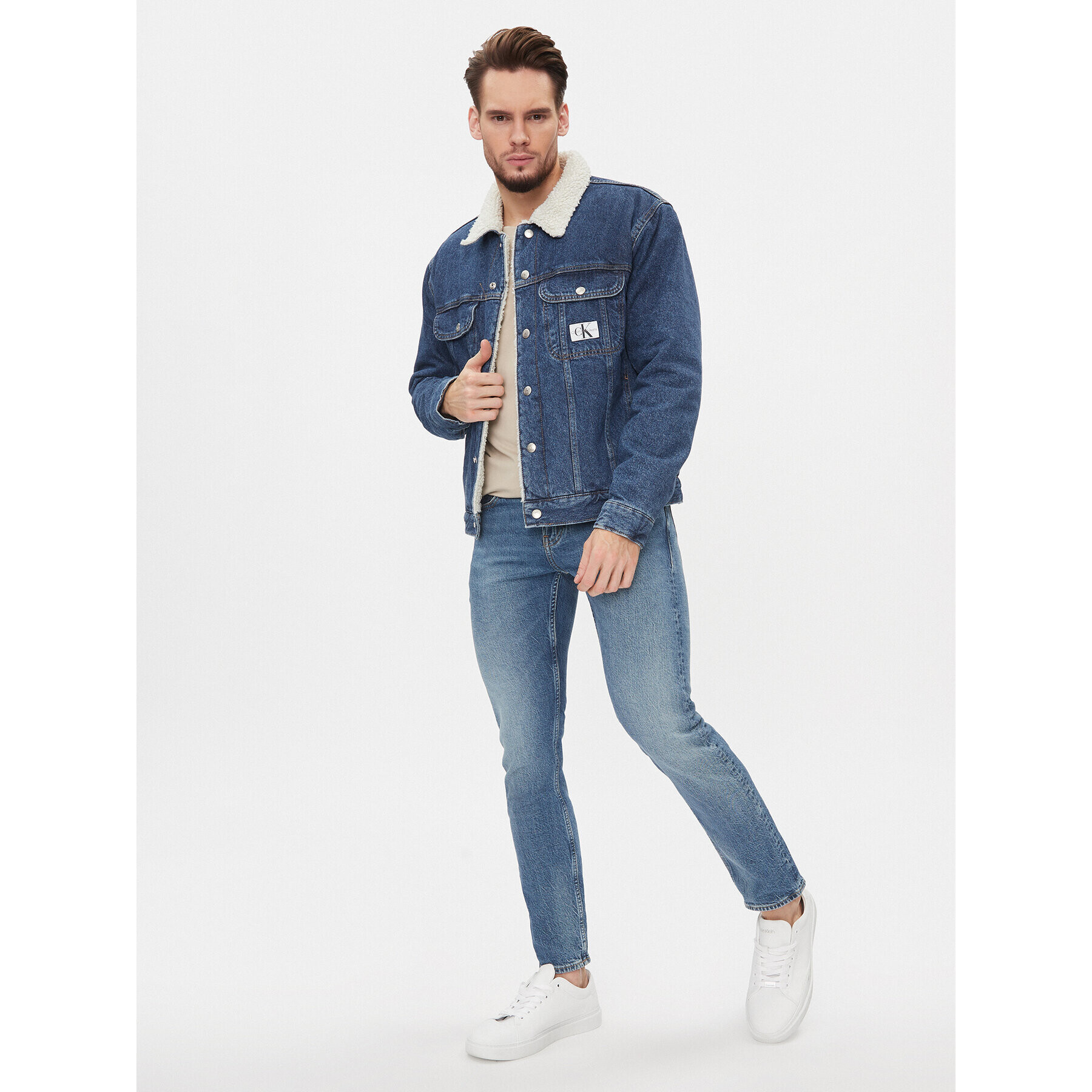 Calvin Klein Jeans Дънково яке 90's J30J323905 Син Regular Fit - Pepit.bg