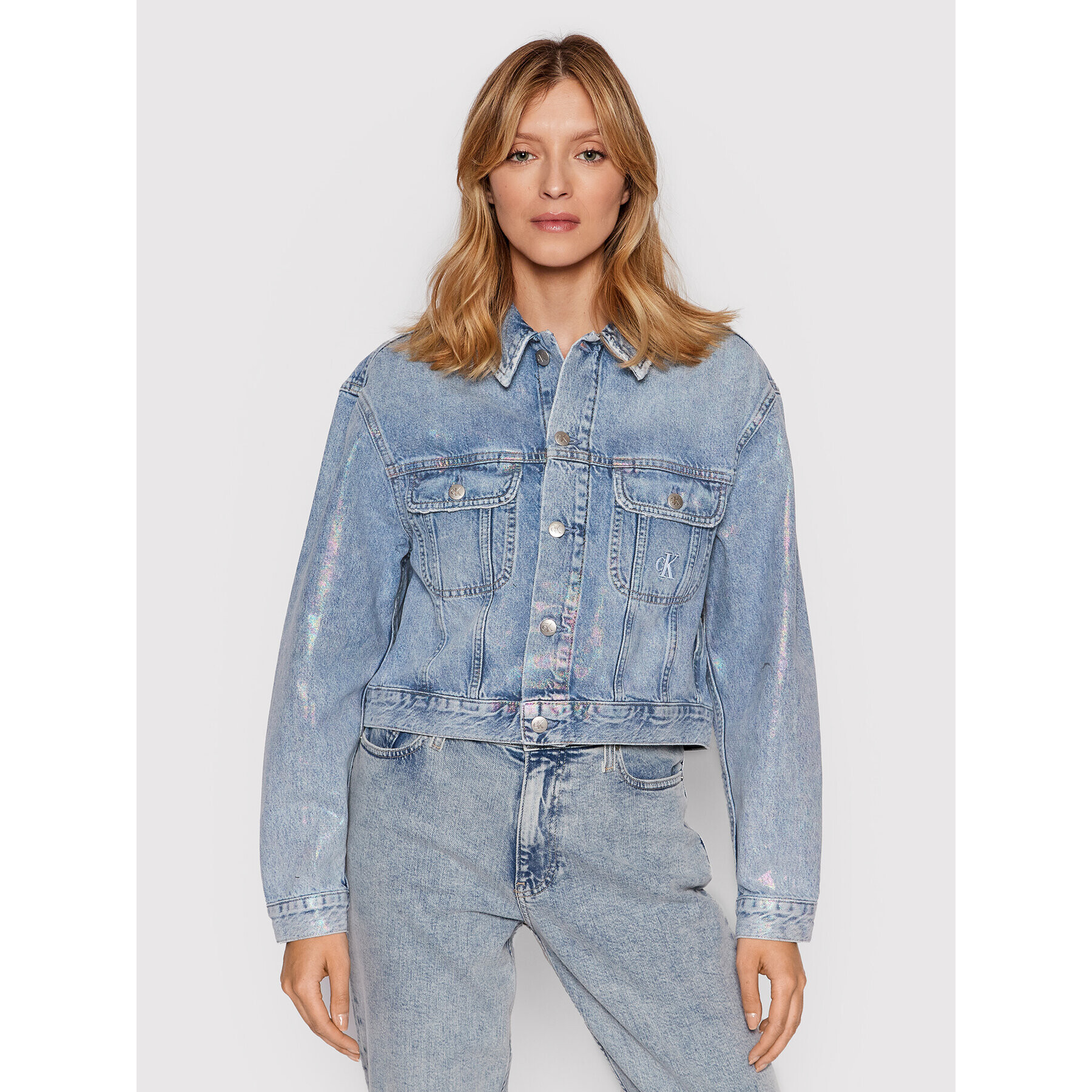 Calvin Klein Jeans Дънково яке J20J217815 Син Oversize - Pepit.bg