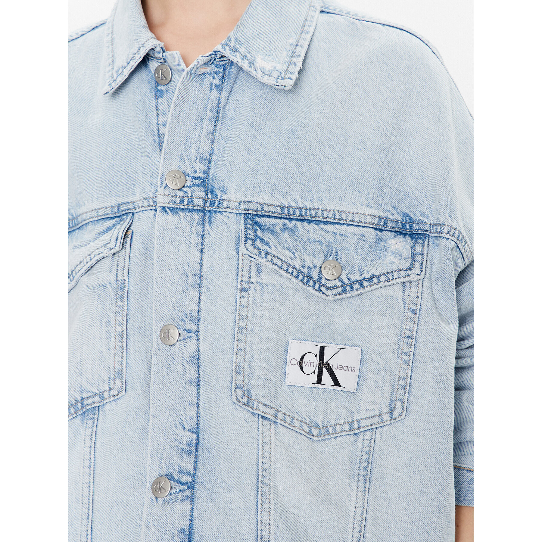 Calvin Klein Jeans Дънково яке J20J220229 Син Oversize - Pepit.bg