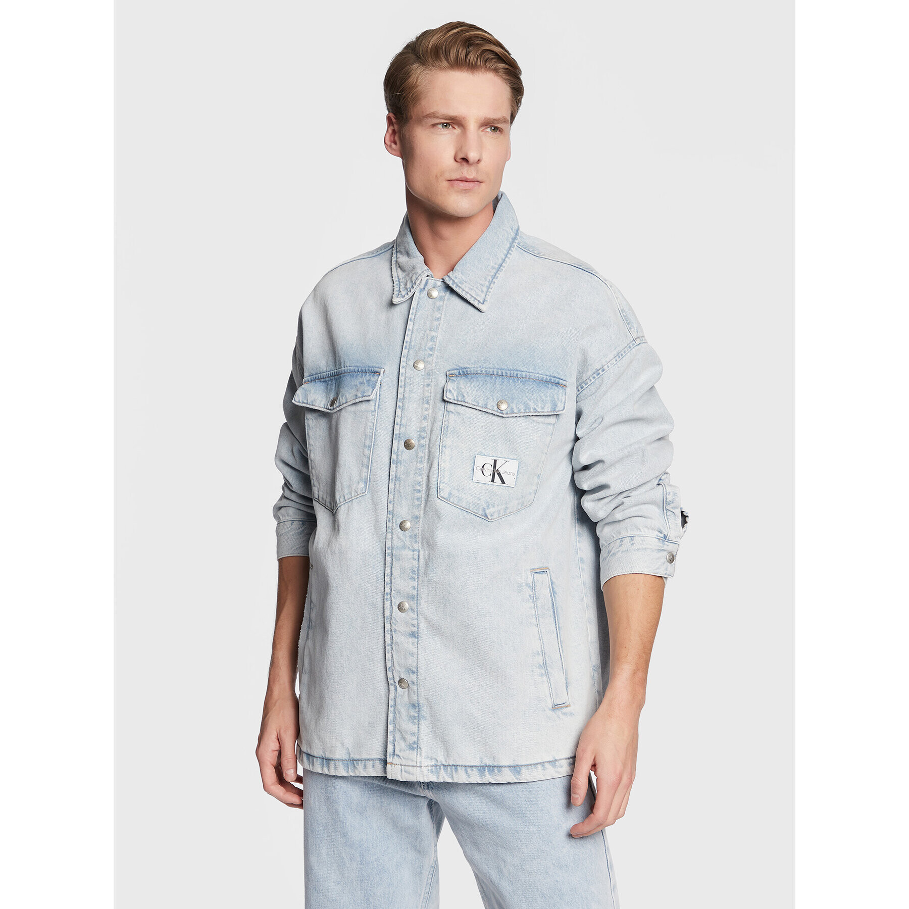 Calvin Klein Jeans Дънково яке J30J322383 Син Oversize - Pepit.bg