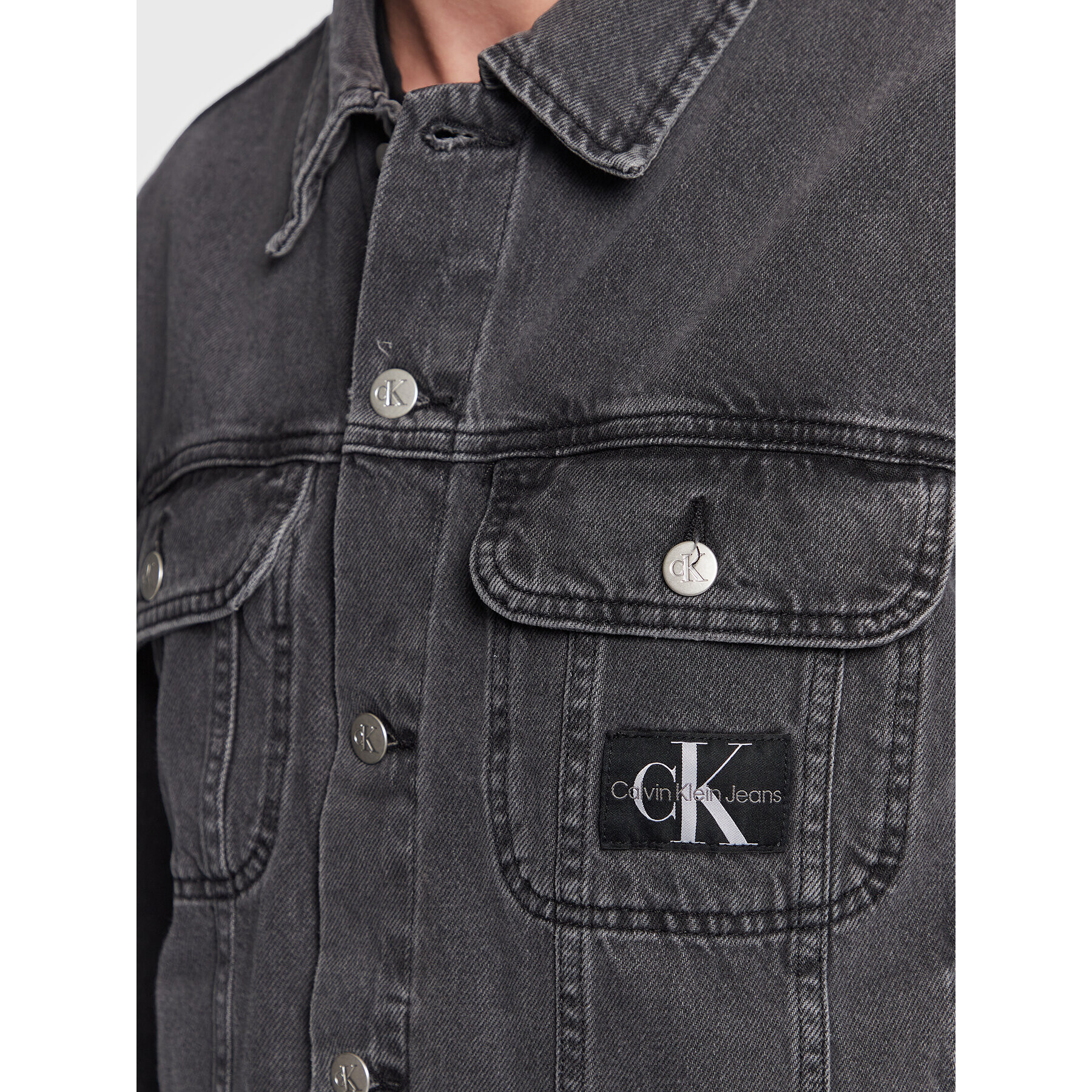 Calvin Klein Jeans Дънково яке J30J322767 Сив Regular Fit - Pepit.bg