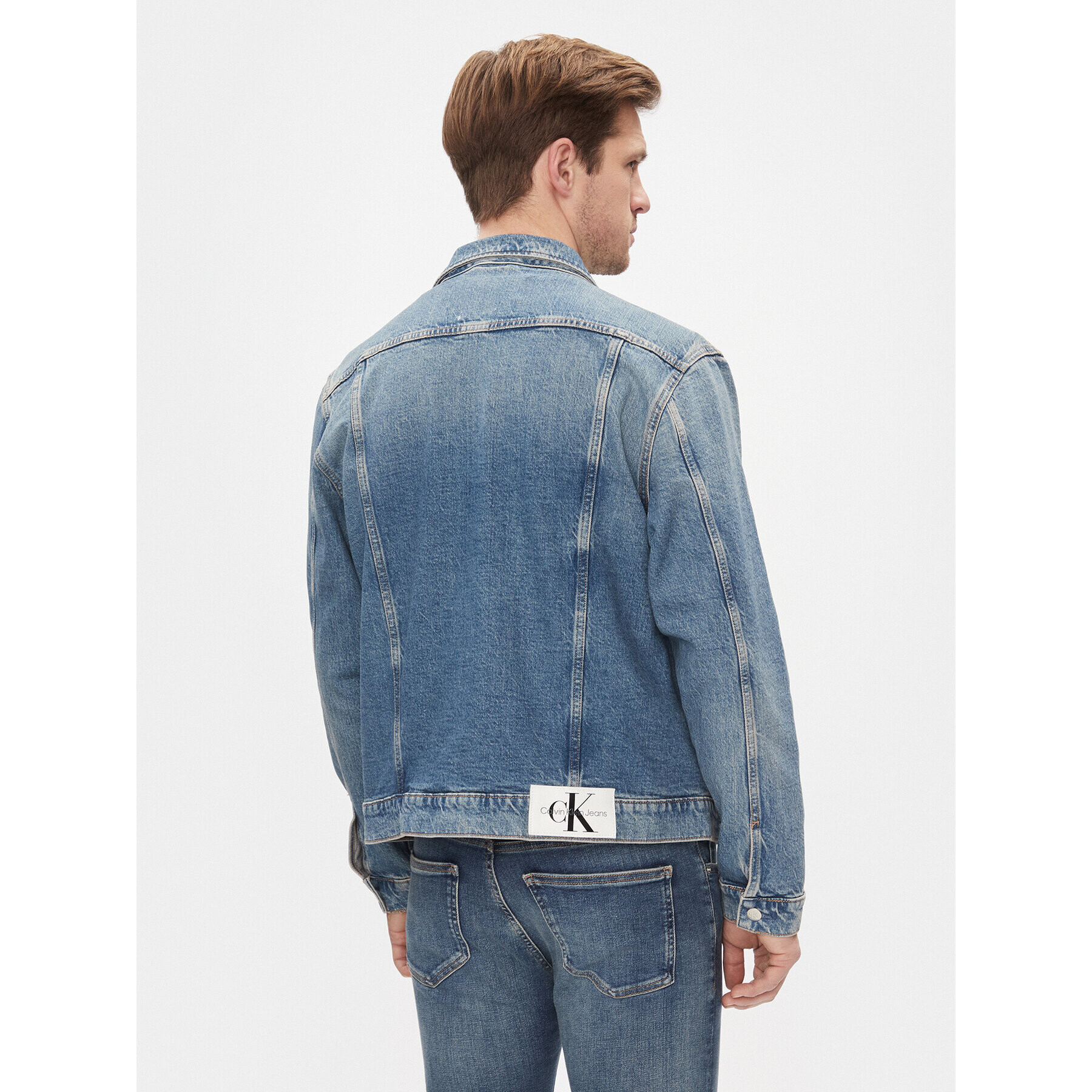 Calvin Klein Jeans Дънково яке Slim Denim Jacket J30J324569 Тъмносин Slim Fit - Pepit.bg