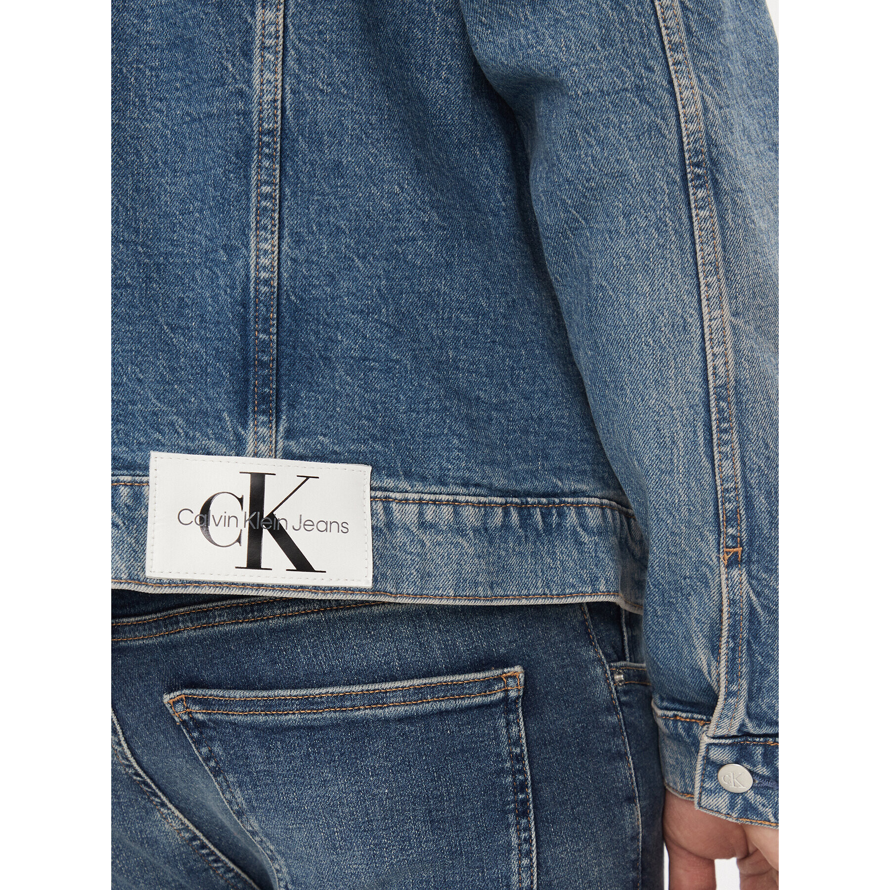 Calvin Klein Jeans Дънково яке Slim Denim Jacket J30J324569 Тъмносин Slim Fit - Pepit.bg