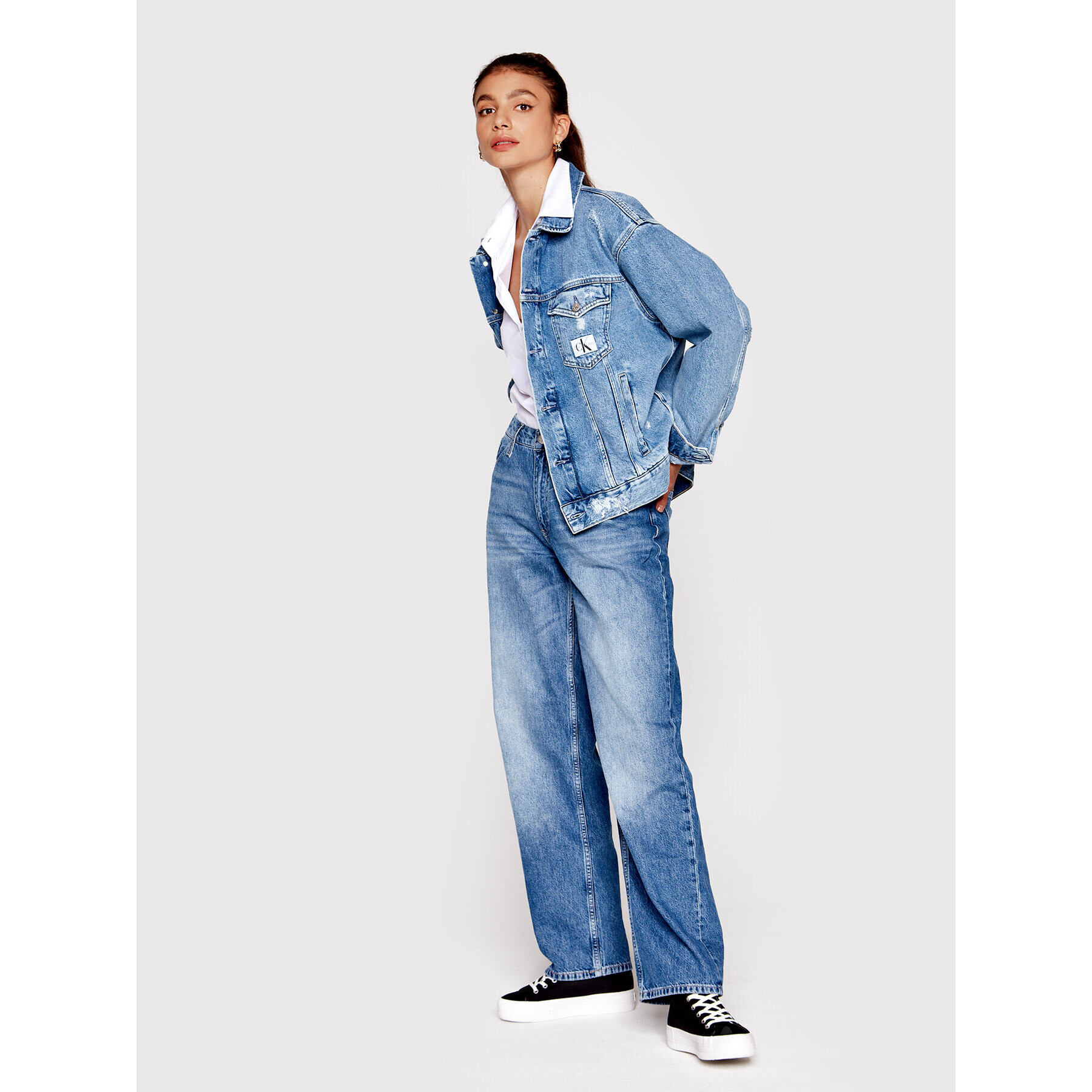 Calvin Klein Jeans Дънково яке J20J219207 Син Oversize - Pepit.bg