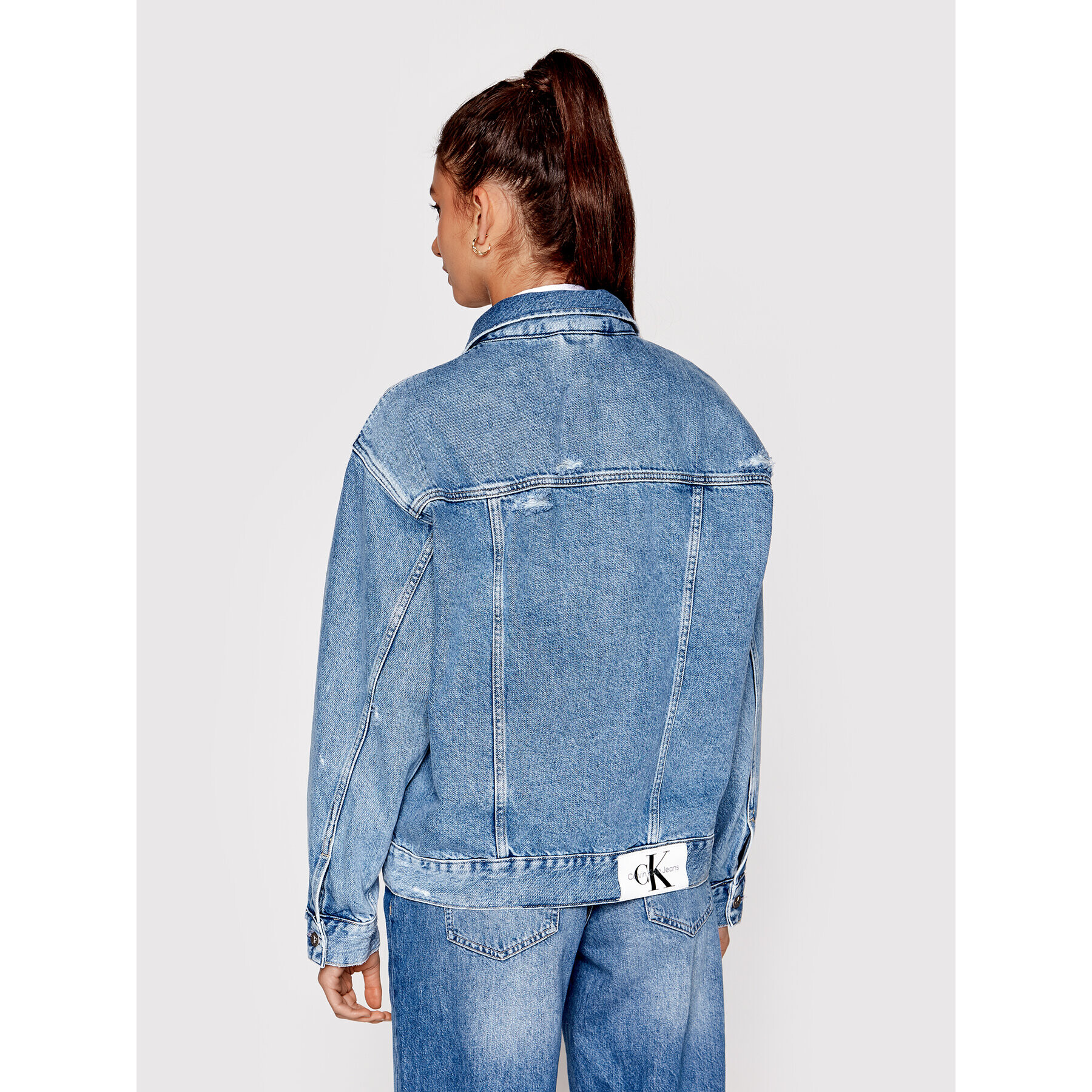 Calvin Klein Jeans Дънково яке J20J219207 Син Oversize - Pepit.bg