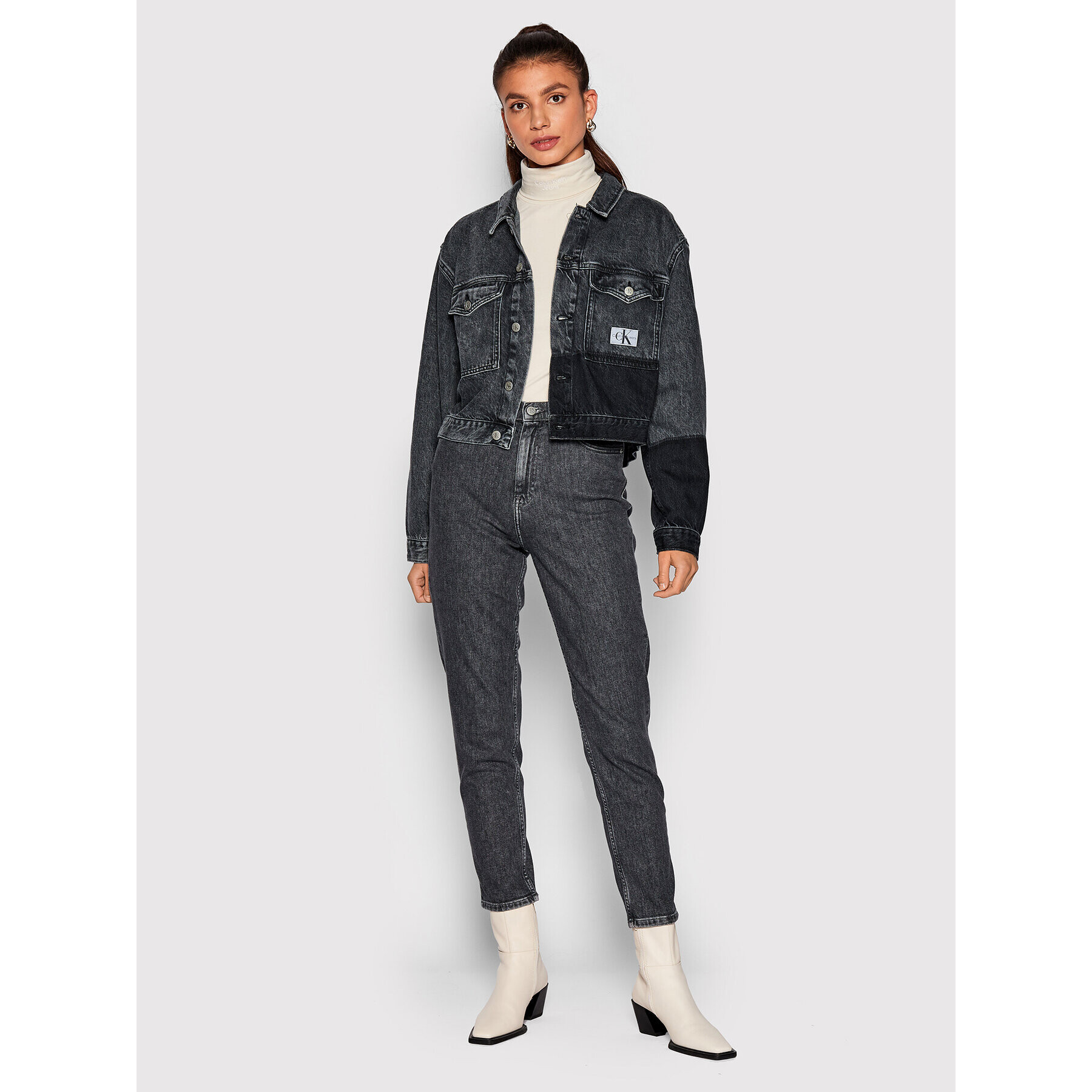Calvin Klein Jeans Дънково яке J20J219211 Сив Oversize - Pepit.bg