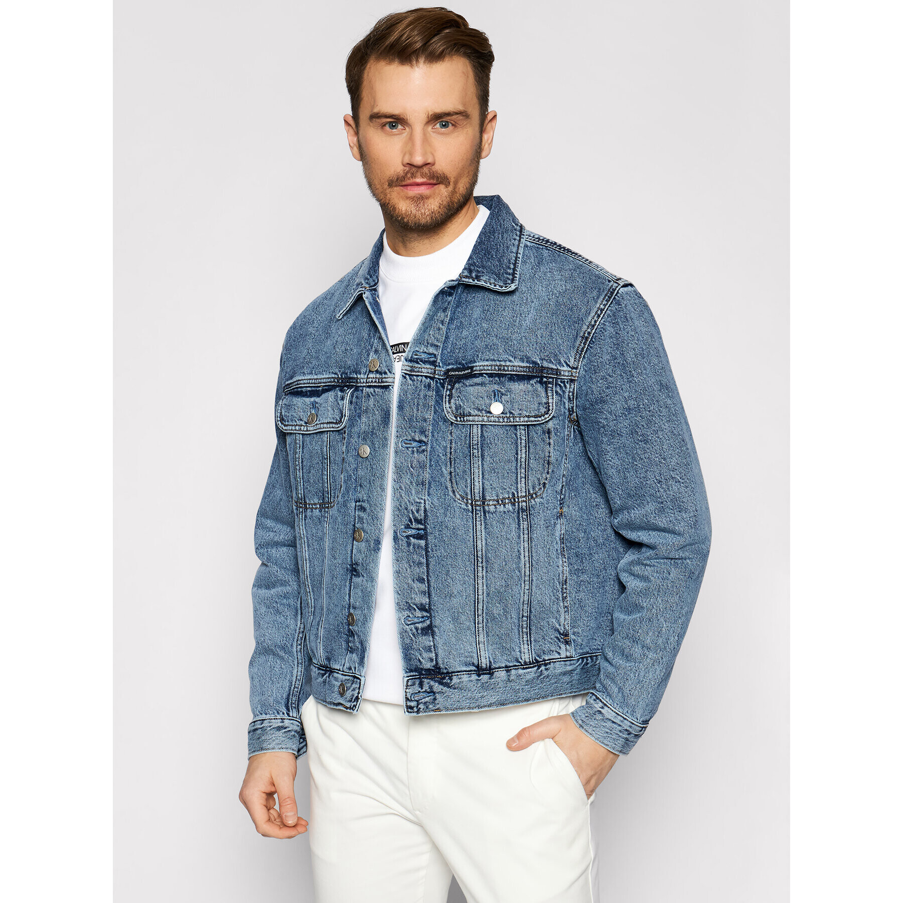 Calvin Klein Jeans Дънково яке J30J317758 Син Regular Fit - Pepit.bg