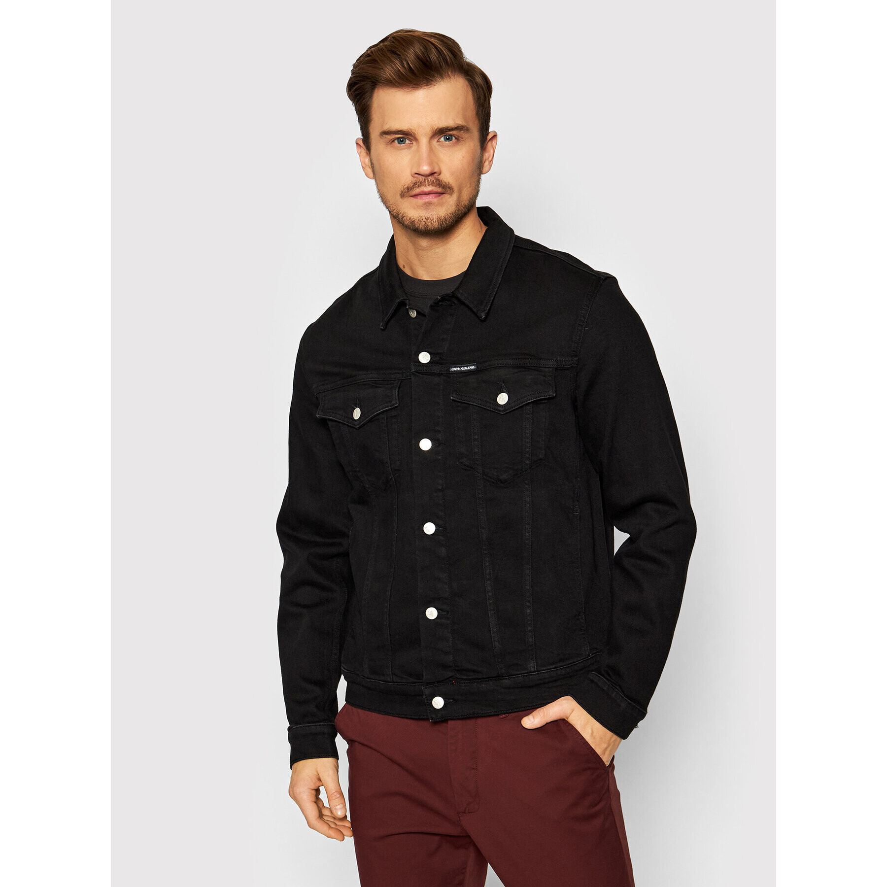 Calvin Klein Jeans Дънково яке J30J319046 Черен Regular Fit - Pepit.bg