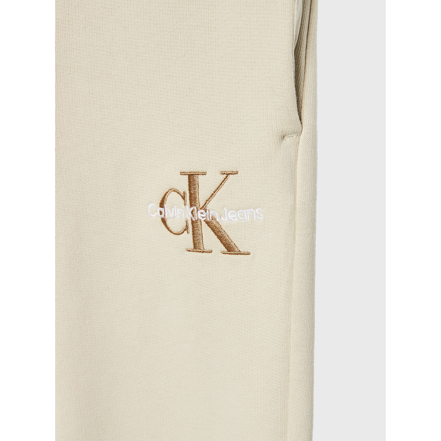 Calvin Klein Jeans Долнище анцуг Monogram Off Placed IG0IG01607 Екрю Regular Fit - Pepit.bg
