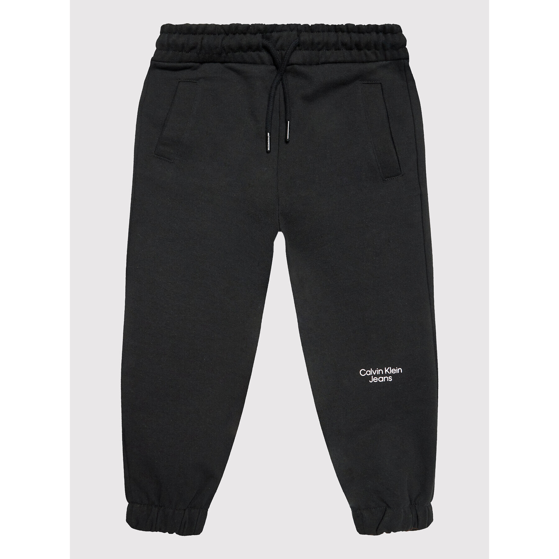 Calvin Klein Jeans Долнище анцуг Stacked Logo IB0IB01189 Черен Relaxed Fit - Pepit.bg