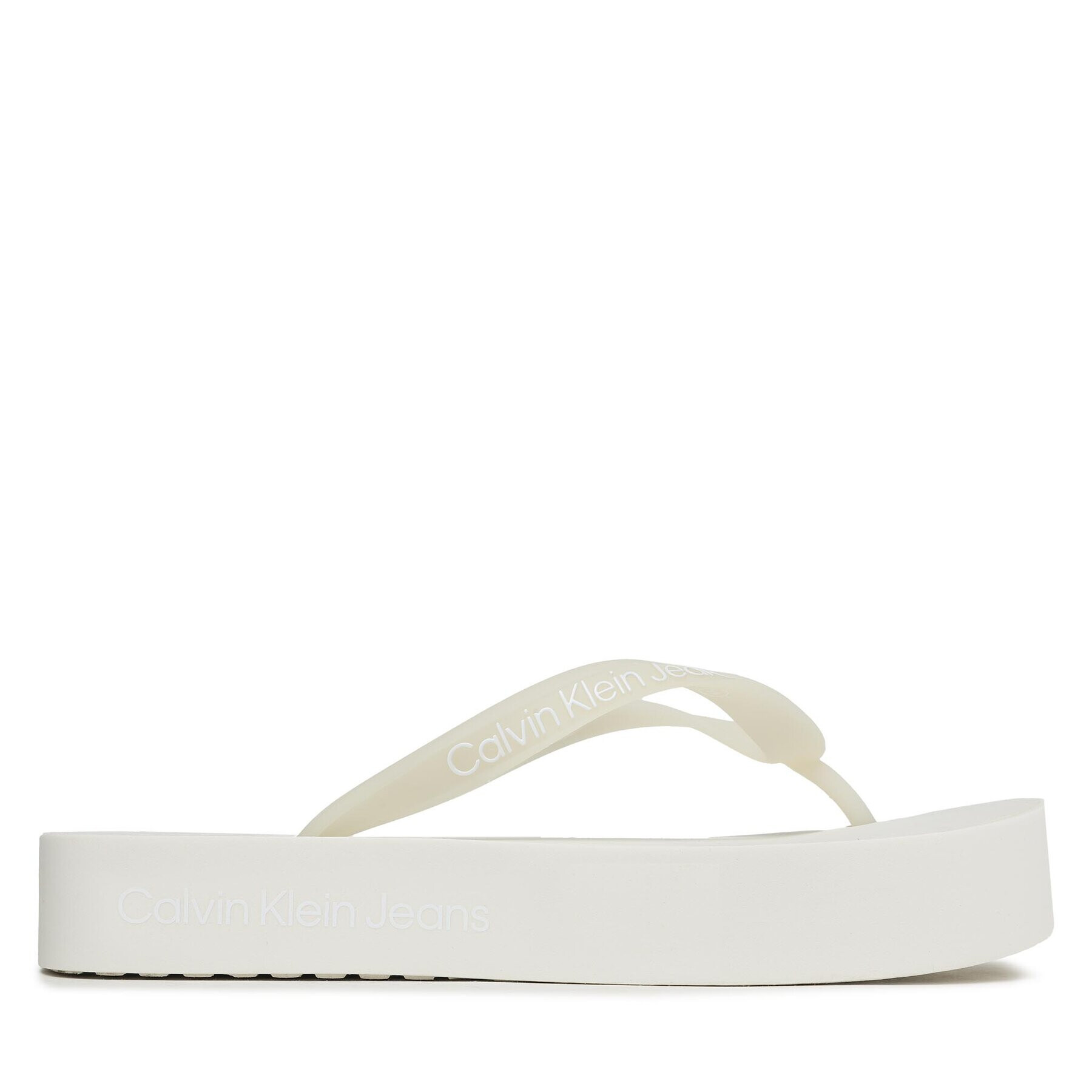 Calvin Klein Jeans Джапанки Beach Sandal Flatform Logo YW0YW01092 Бял - Pepit.bg