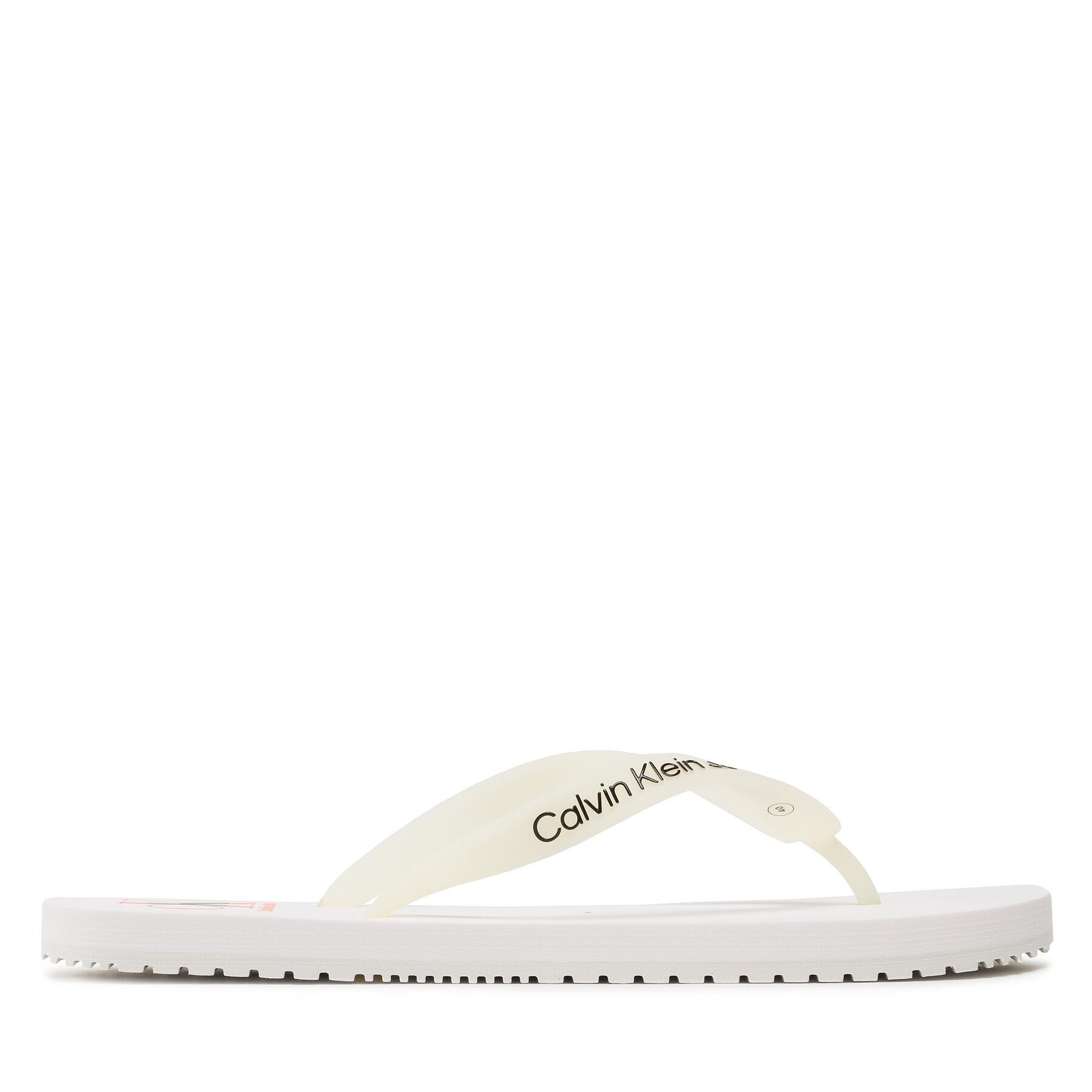 Calvin Klein Jeans Джапанки Beach Sandal Logo YM0YM00656 Бял - Pepit.bg