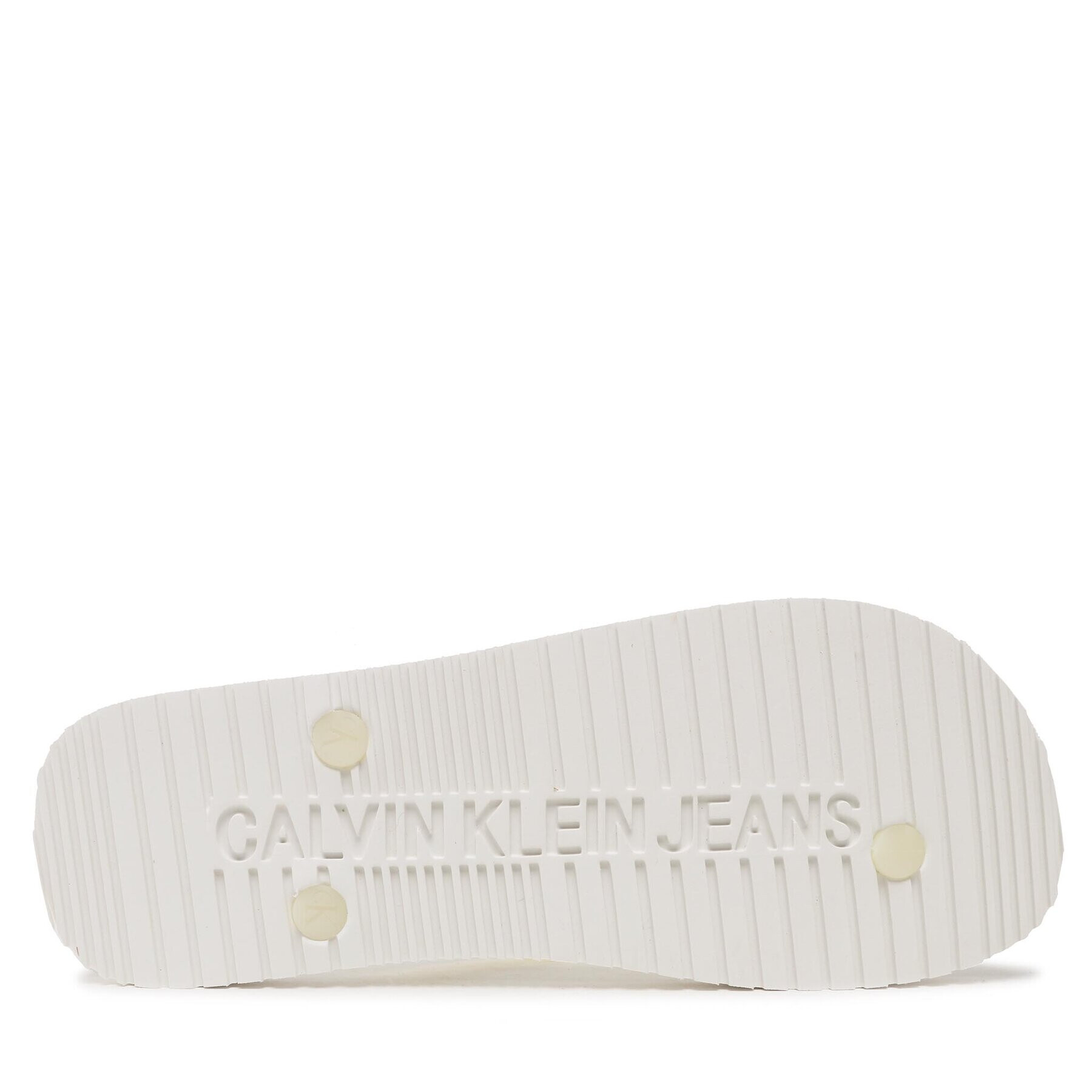 Calvin Klein Jeans Джапанки Beach Sandal Logo YM0YM00656 Бял - Pepit.bg