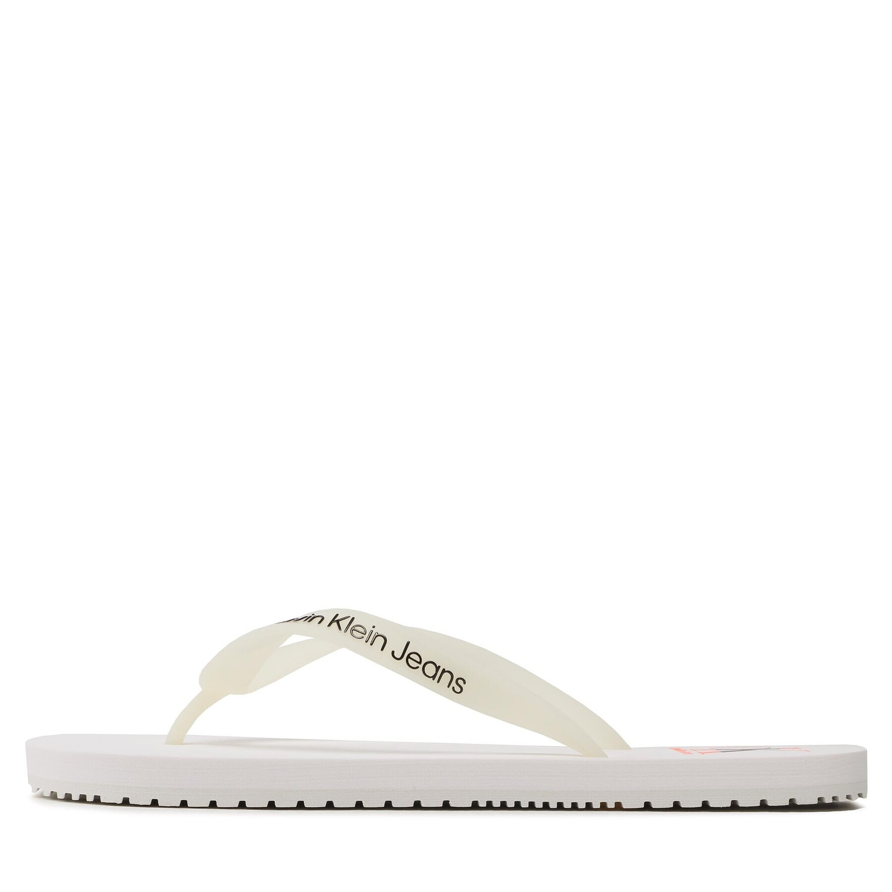 Calvin Klein Jeans Джапанки Beach Sandal Logo YM0YM00656 Бял - Pepit.bg