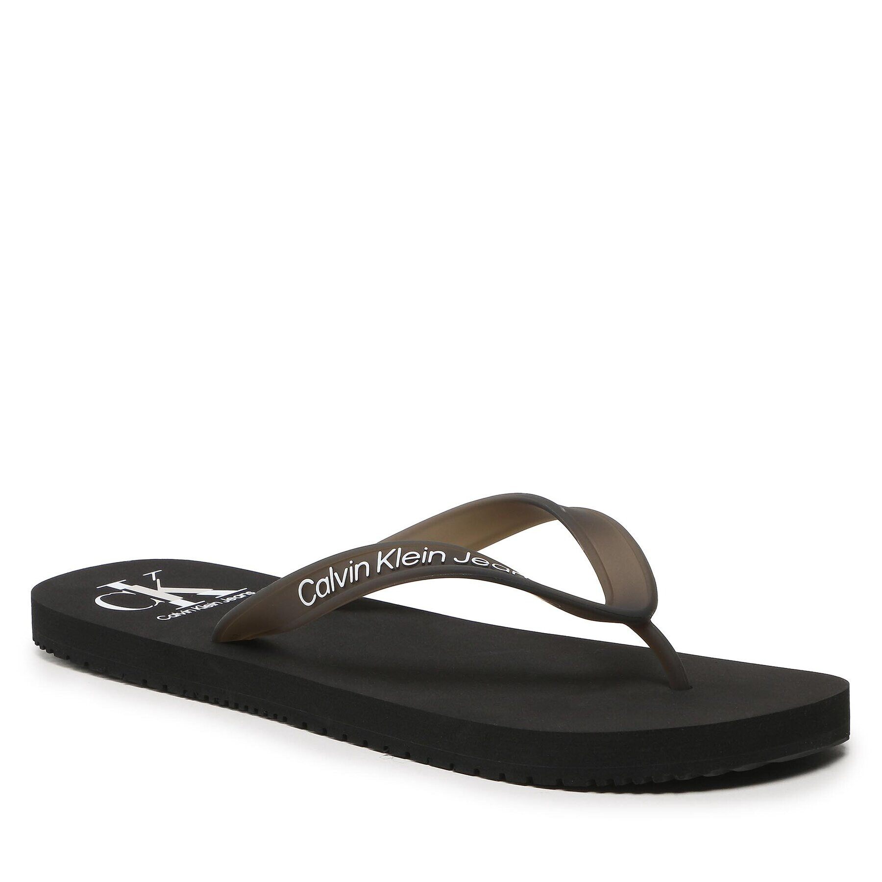 Calvin Klein Jeans Джапанки Beach Sandal Logo YM0YM00656 Черен - Pepit.bg