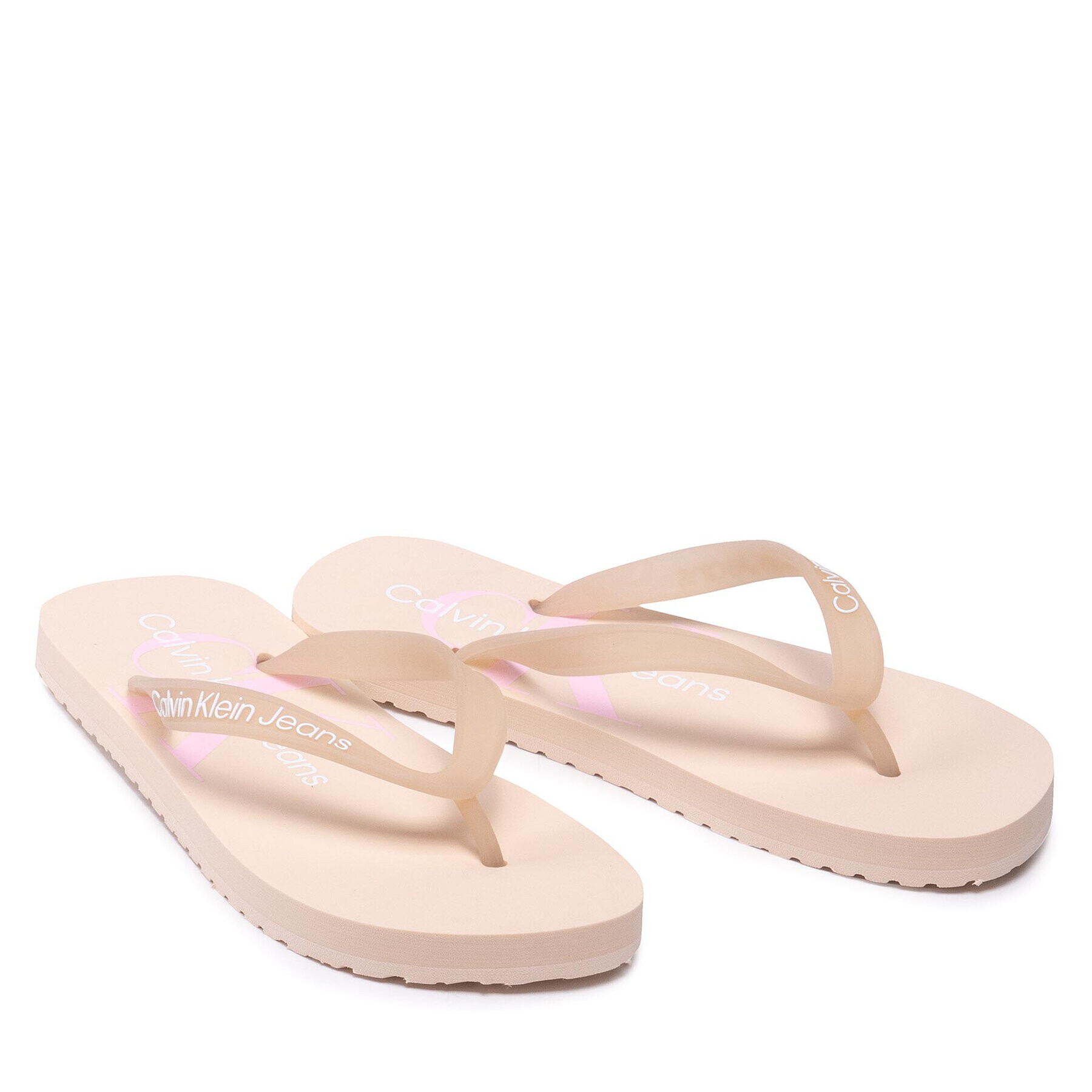 Calvin Klein Jeans Джапанки Beach Sandal Monogram Tpu YW0YW00098 Бежов - Pepit.bg