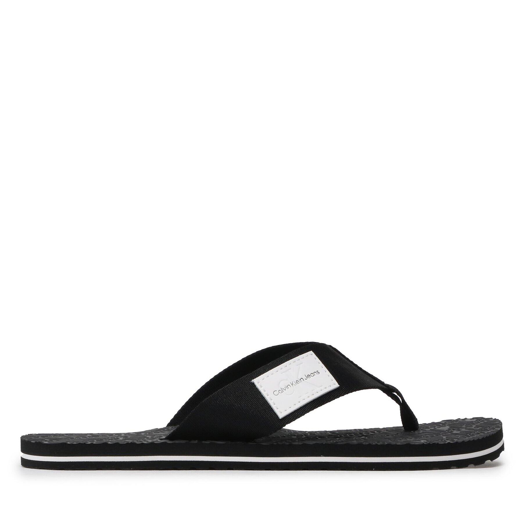 Calvin Klein Jeans Джапанки Beach Sandal Woven Patch YM0YM00657 Черен - Pepit.bg