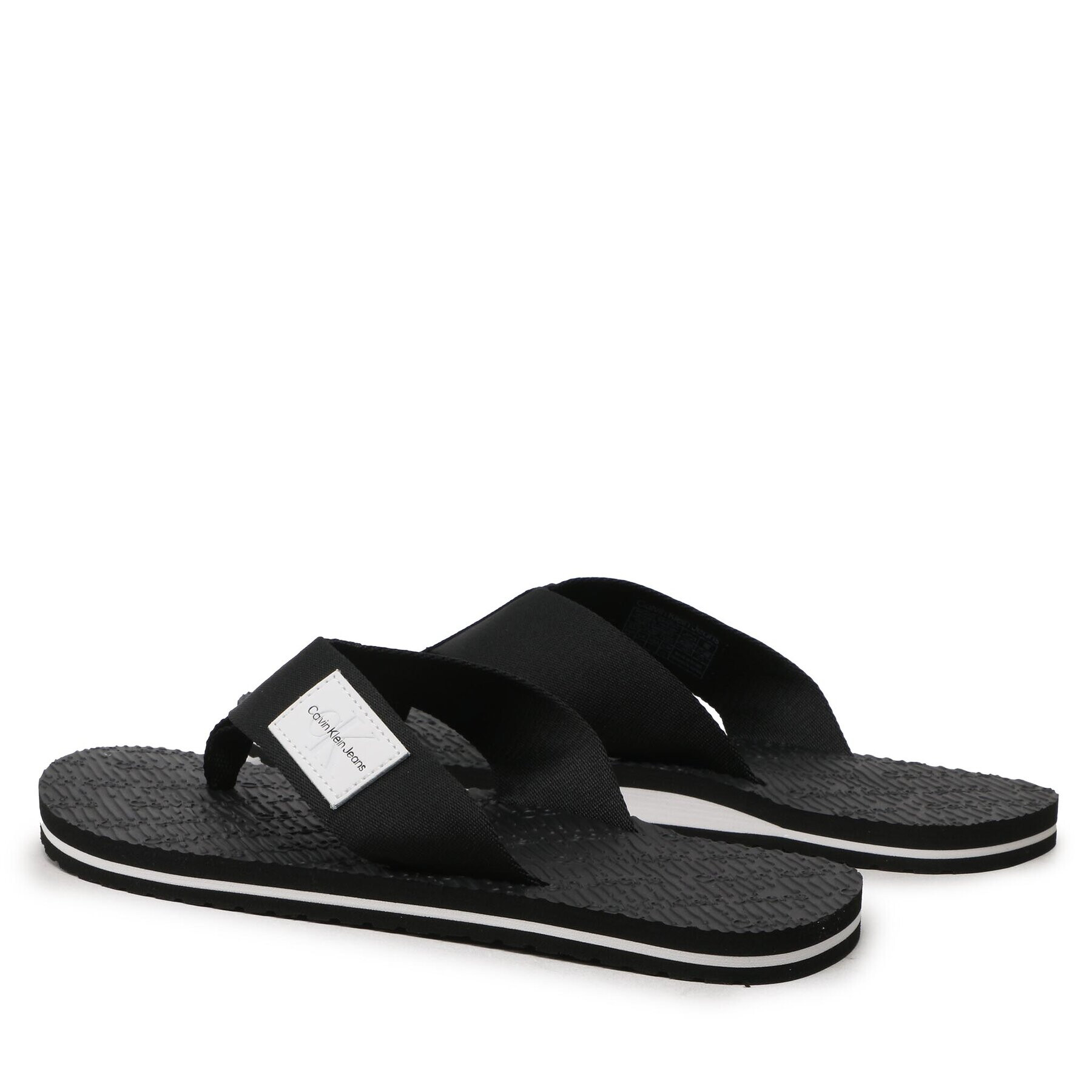 Calvin Klein Jeans Джапанки Beach Sandal Woven Patch YM0YM00657 Черен - Pepit.bg
