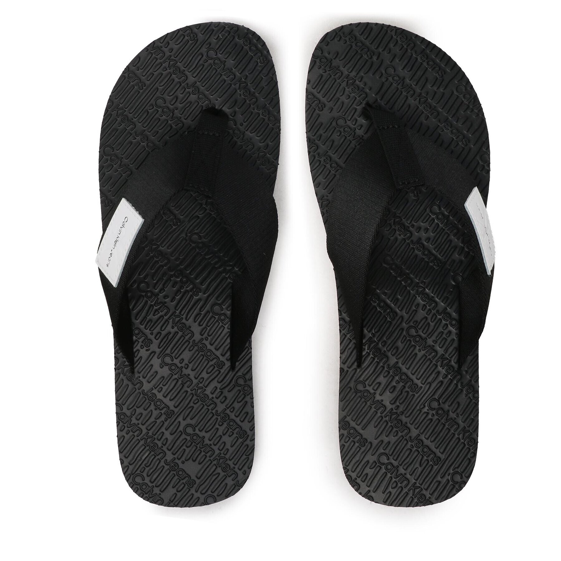 Calvin Klein Jeans Джапанки Beach Sandal Woven Patch YM0YM00657 Черен - Pepit.bg
