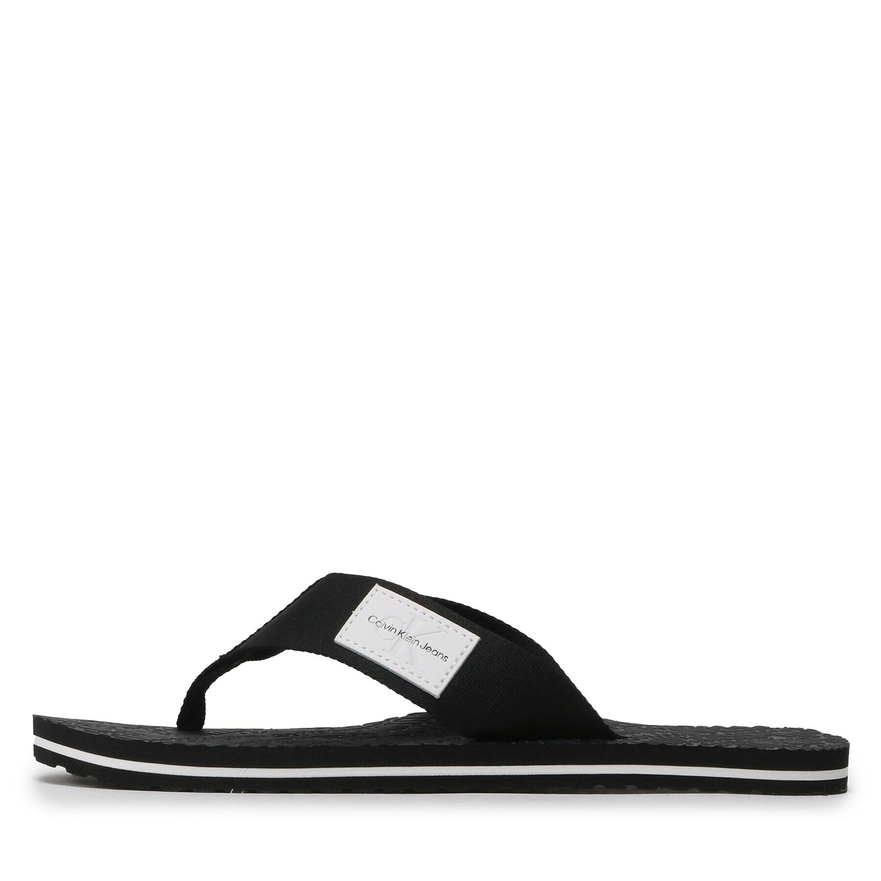 Calvin Klein Jeans Джапанки Beach Sandal Woven Patch YM0YM00657 Черен - Pepit.bg
