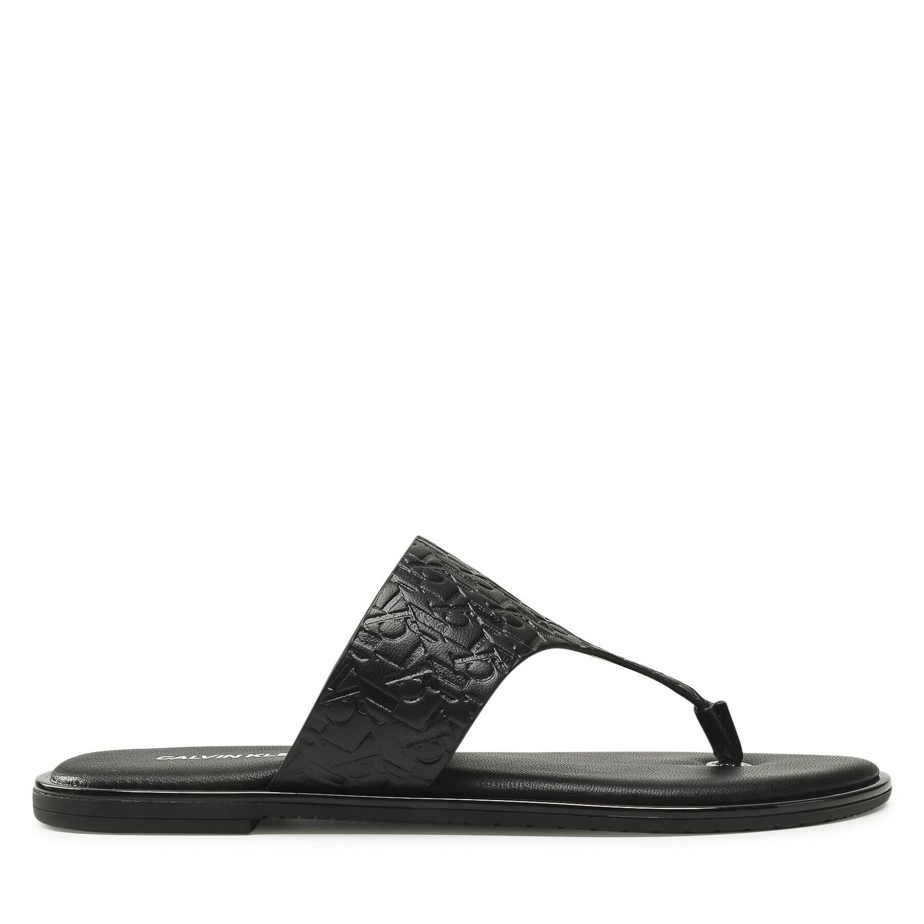 Calvin Klein Jeans Джапанки Flat Sandal Toe Slide Em Pa-Pl YW0YW00142 Черен - Pepit.bg